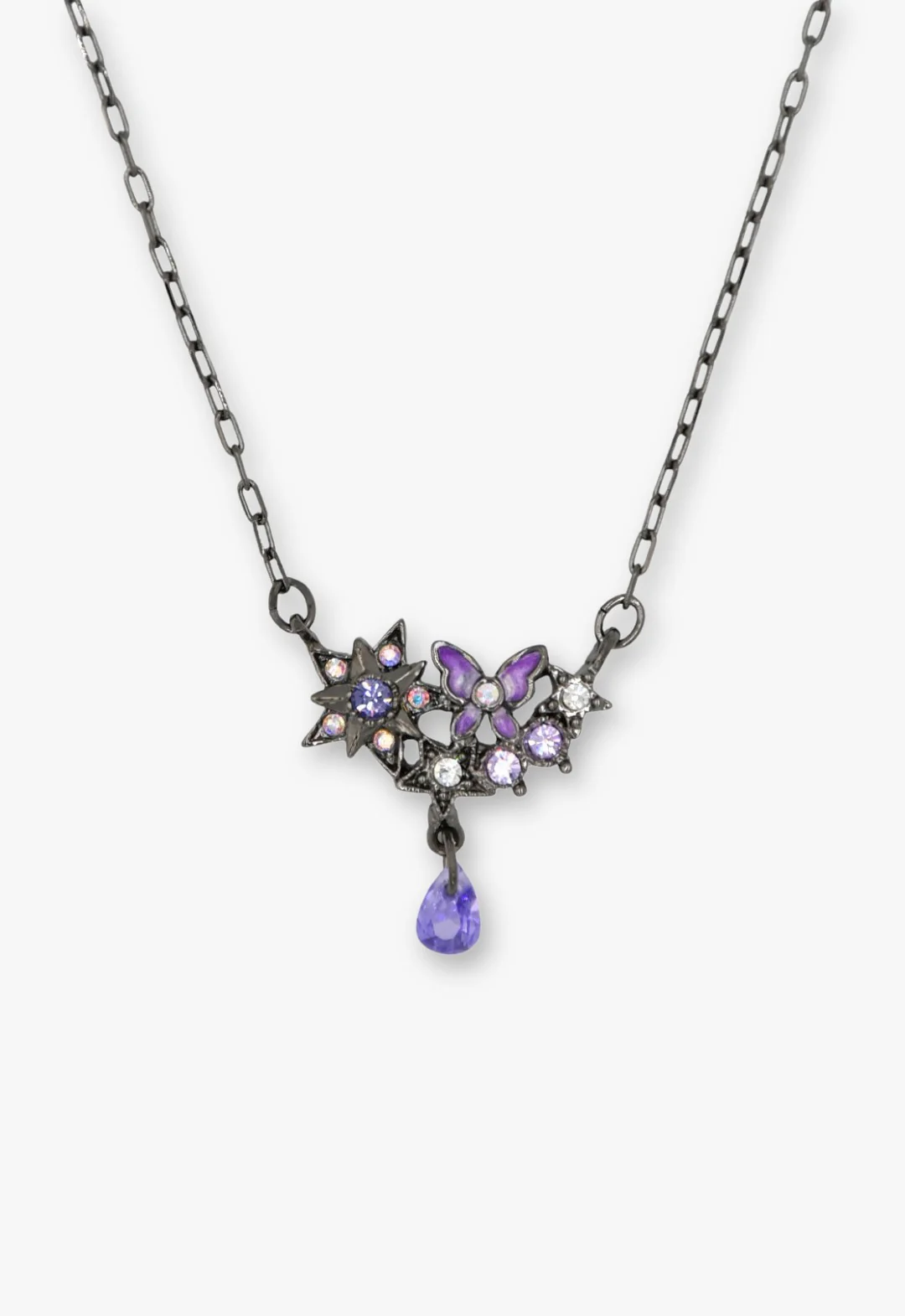 Midnight Amethyst Butterfly Necklace - Image 2
