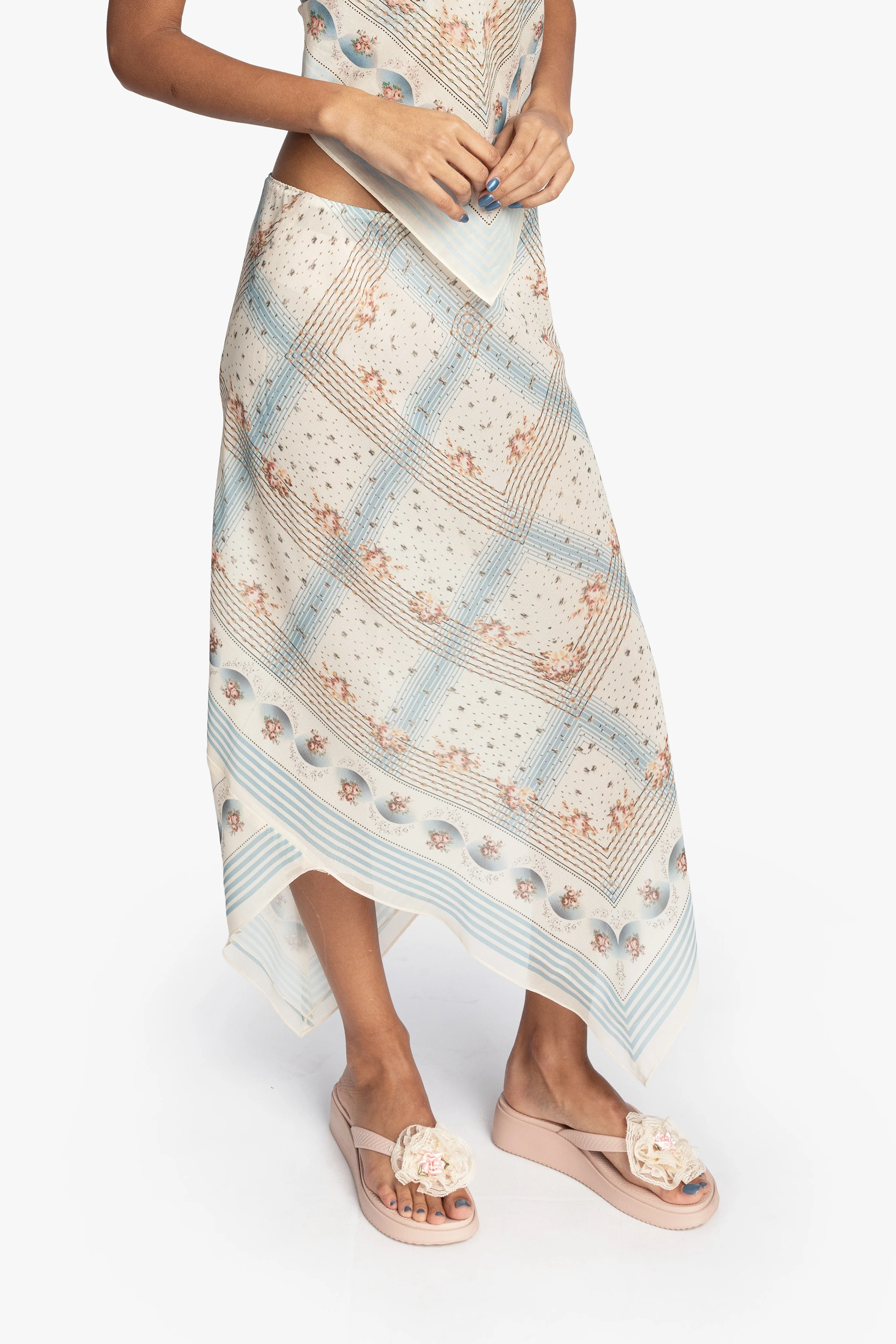 Heritage Scarf Print Chiffon Skirt - Image 3