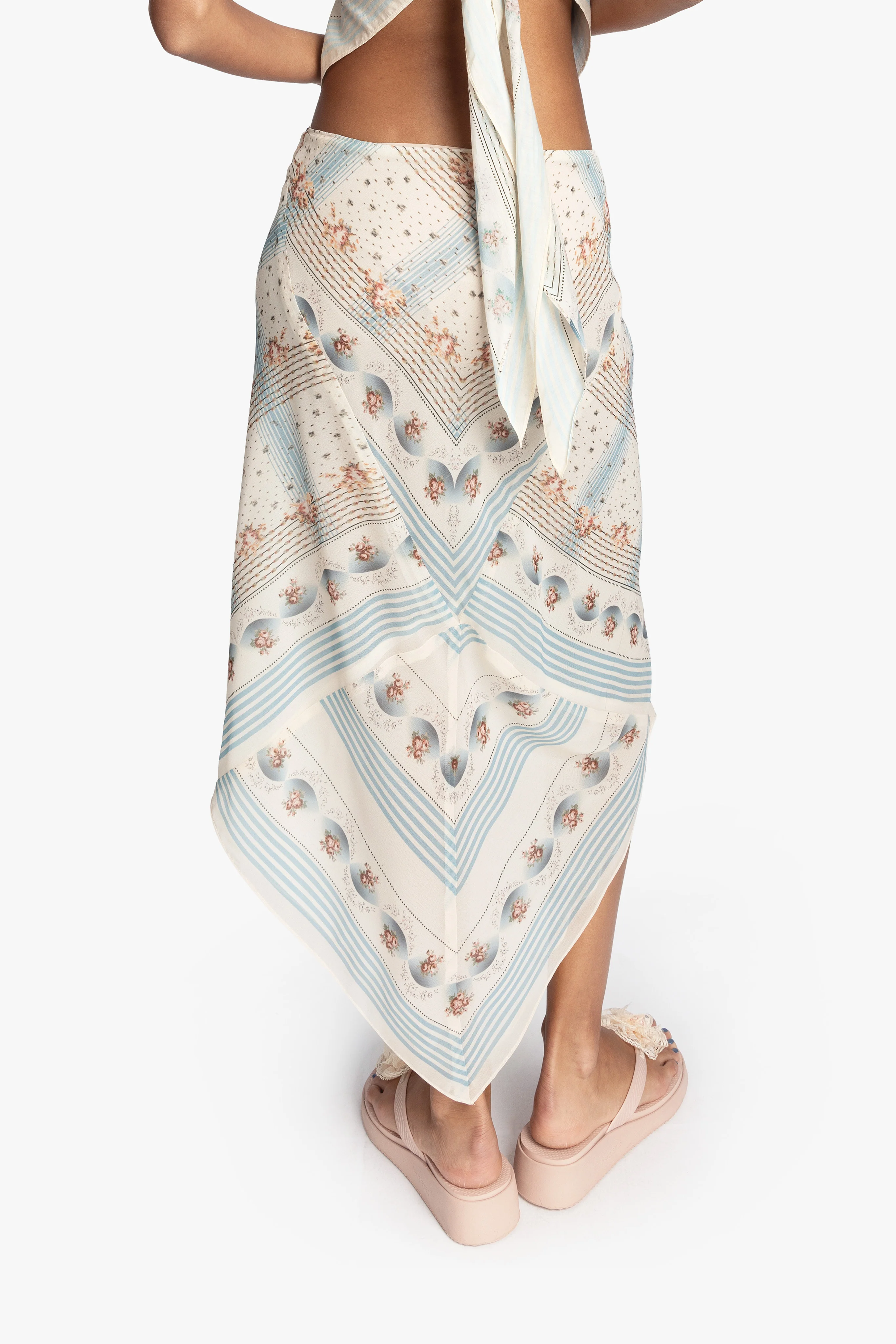 Heritage Scarf Print Chiffon Skirt - Image 4