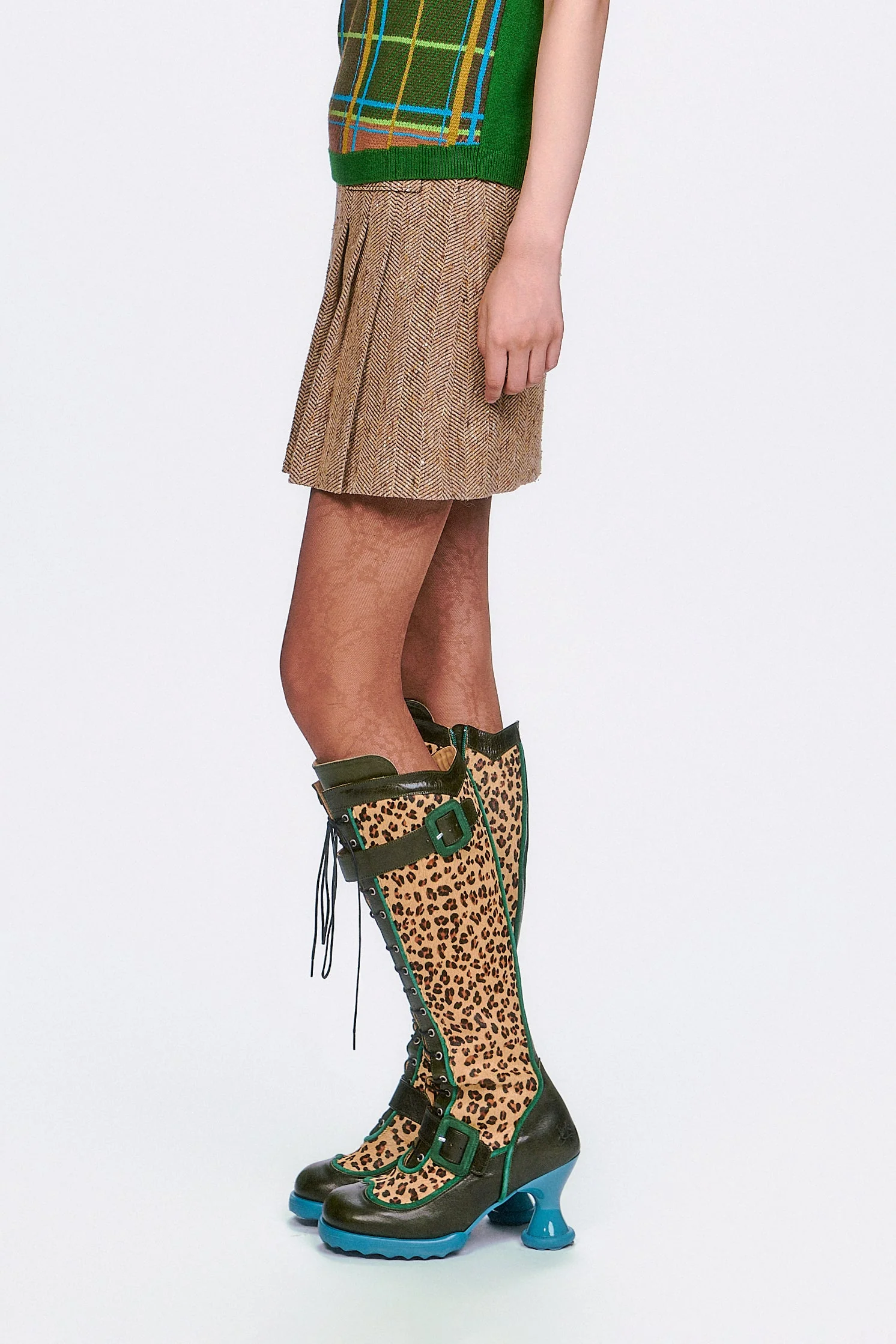 Herringbone Pleated Skirt - Image 4