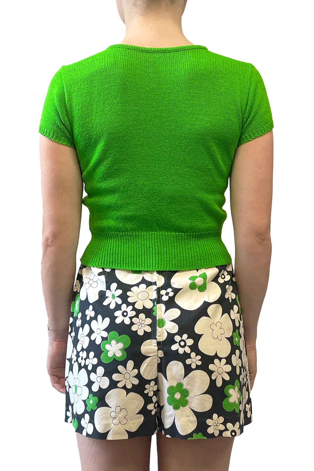 James Coviello for Anna Sui Cropped Green Sweater Top - Image 3