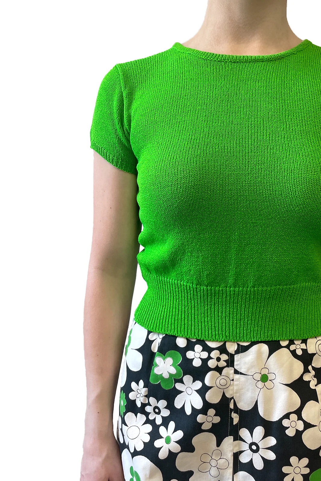 James Coviello for Anna Sui Cropped Green Sweater Top - Image 4