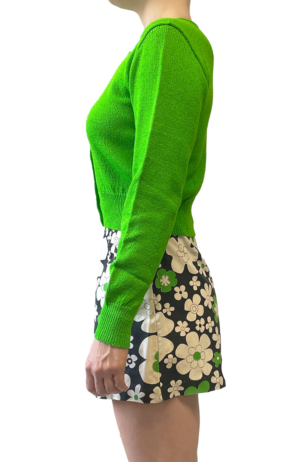 James Coviello for Anna Sui Cropped Green Cardigan - Image 2