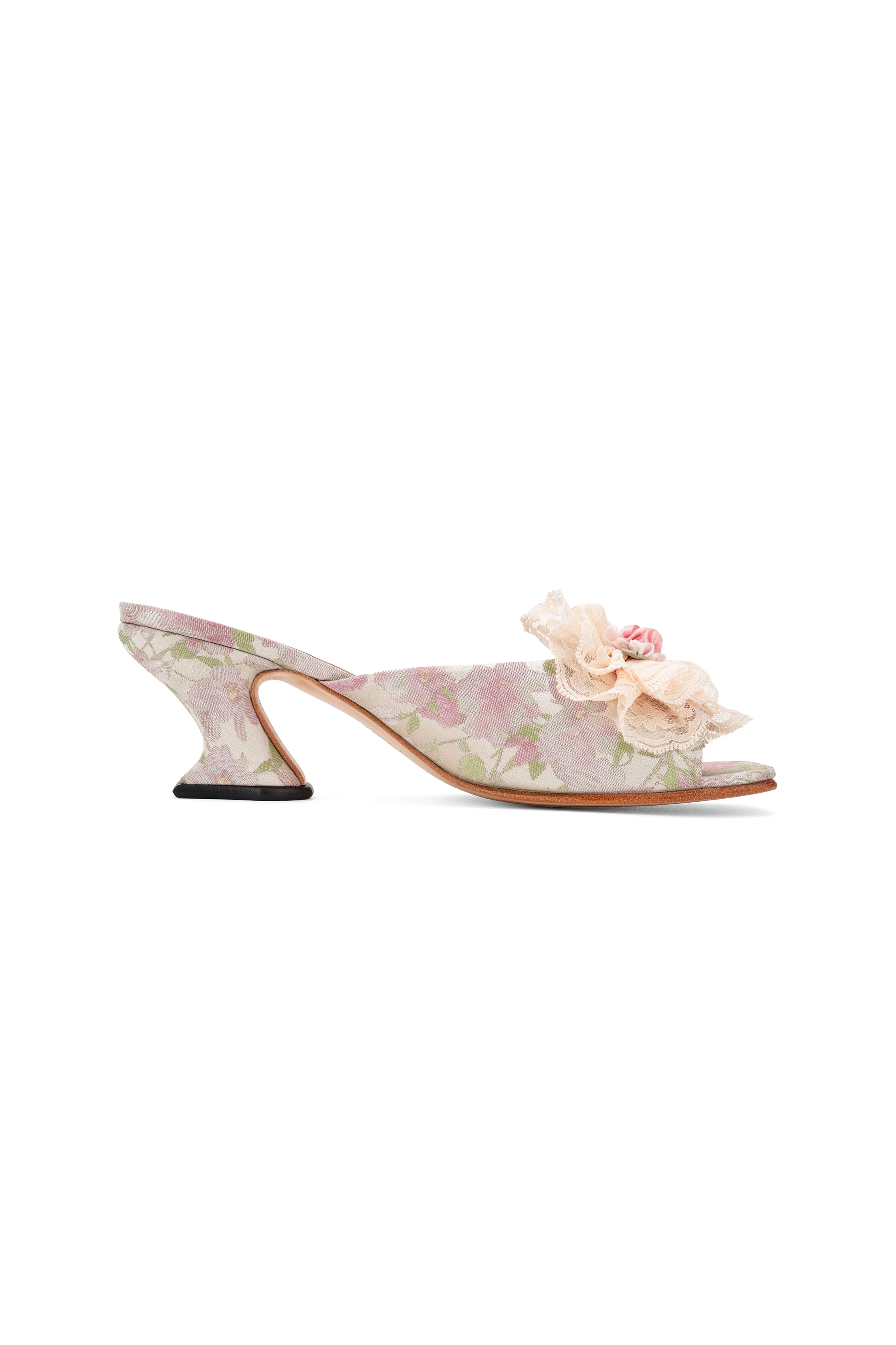John Fluevog x Anna Sui Brocade Mules- Pink - Image 2