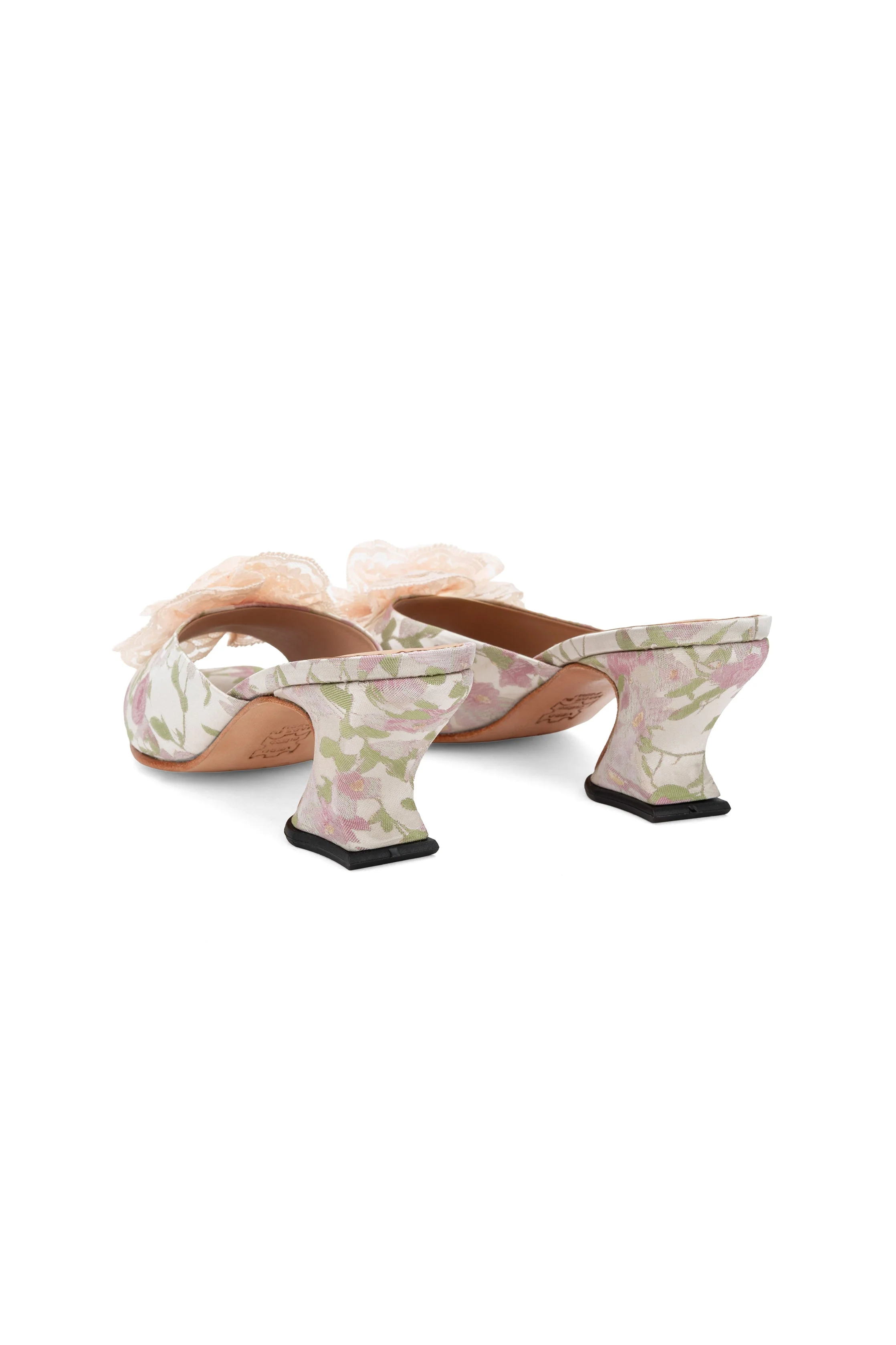 John Fluevog x Anna Sui Brocade Mules- Pink - Image 6