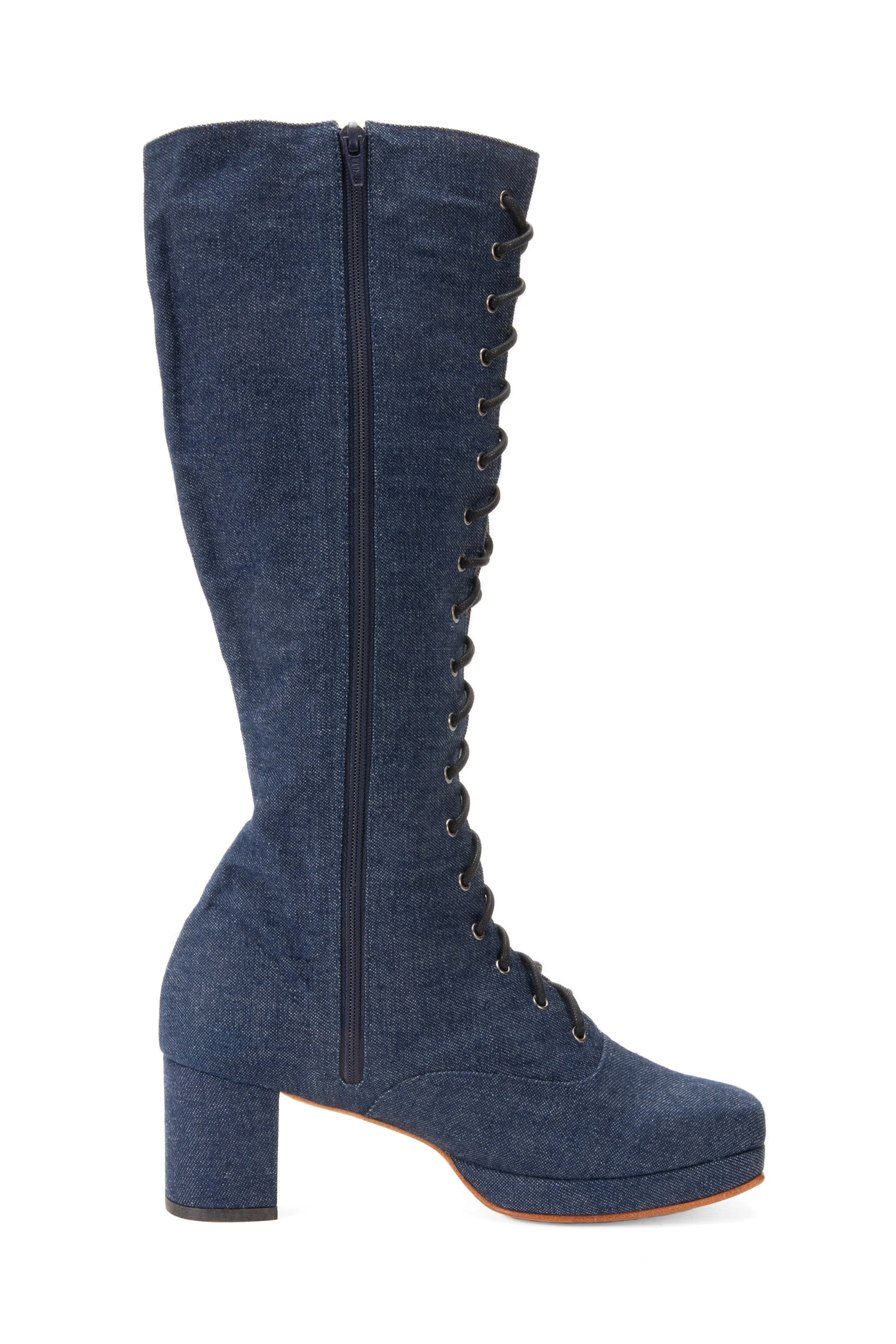 John Fluevog x Anna Sui Butterfly Boots - Denim Blue - Image 5