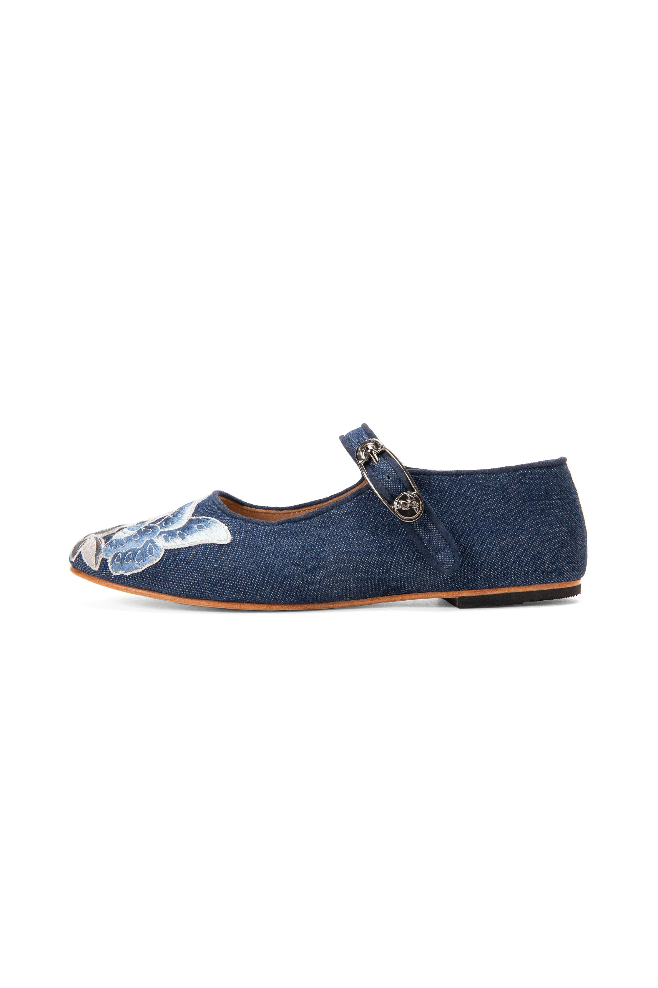 John Fluevog x Anna Sui Butterfly Mary Janes - Denim Blue - Image 3