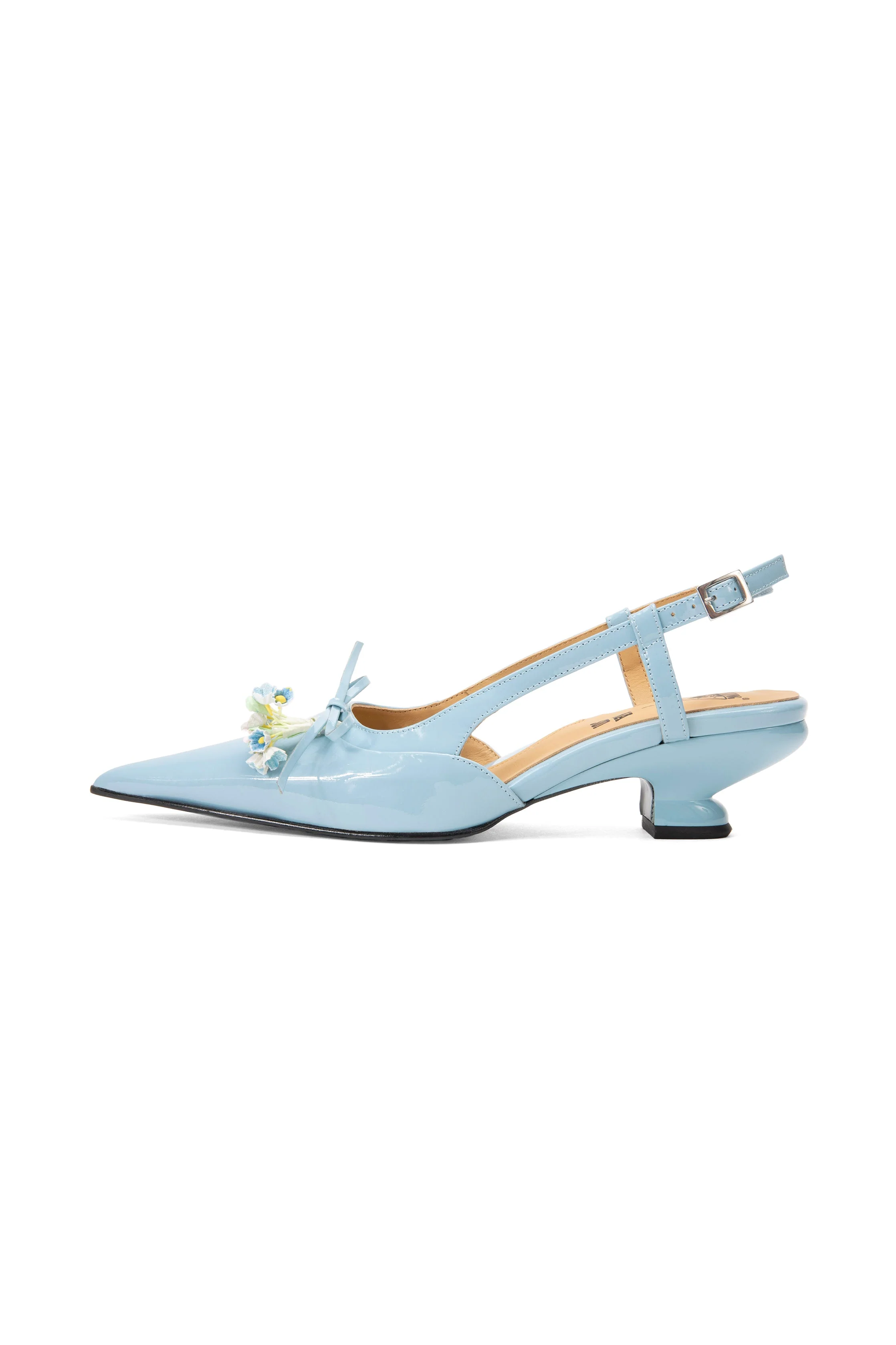 John Fluevog x Anna Sui Slingback Heels - Blue - Image 3