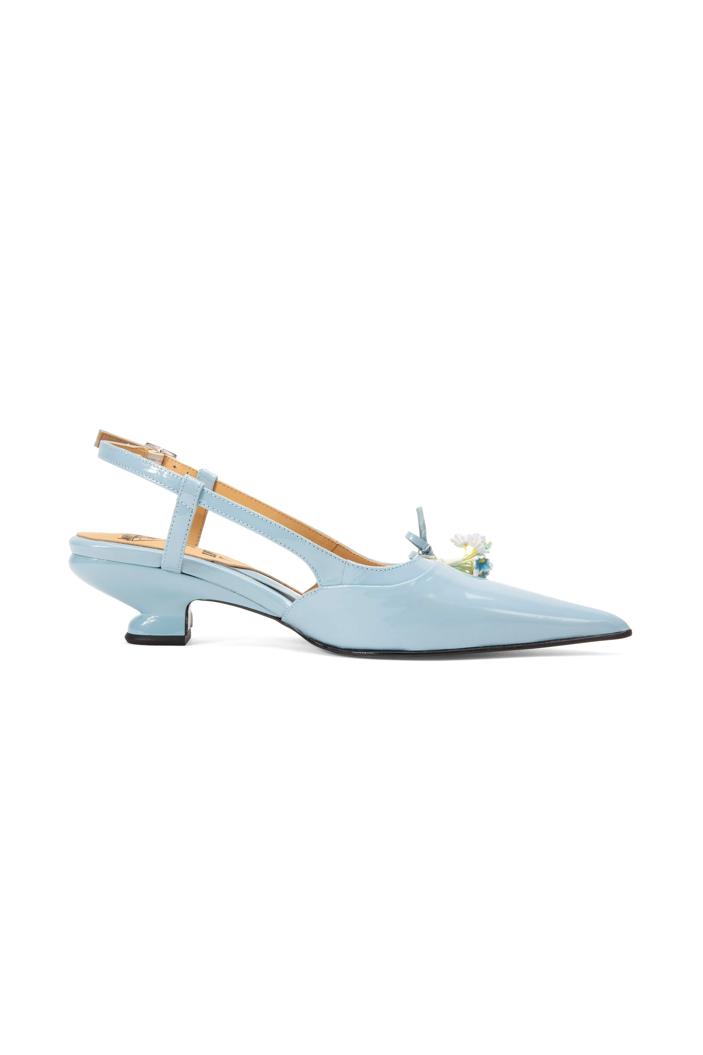 John Fluevog x Anna Sui Slingback Heels - Blue - Image 5