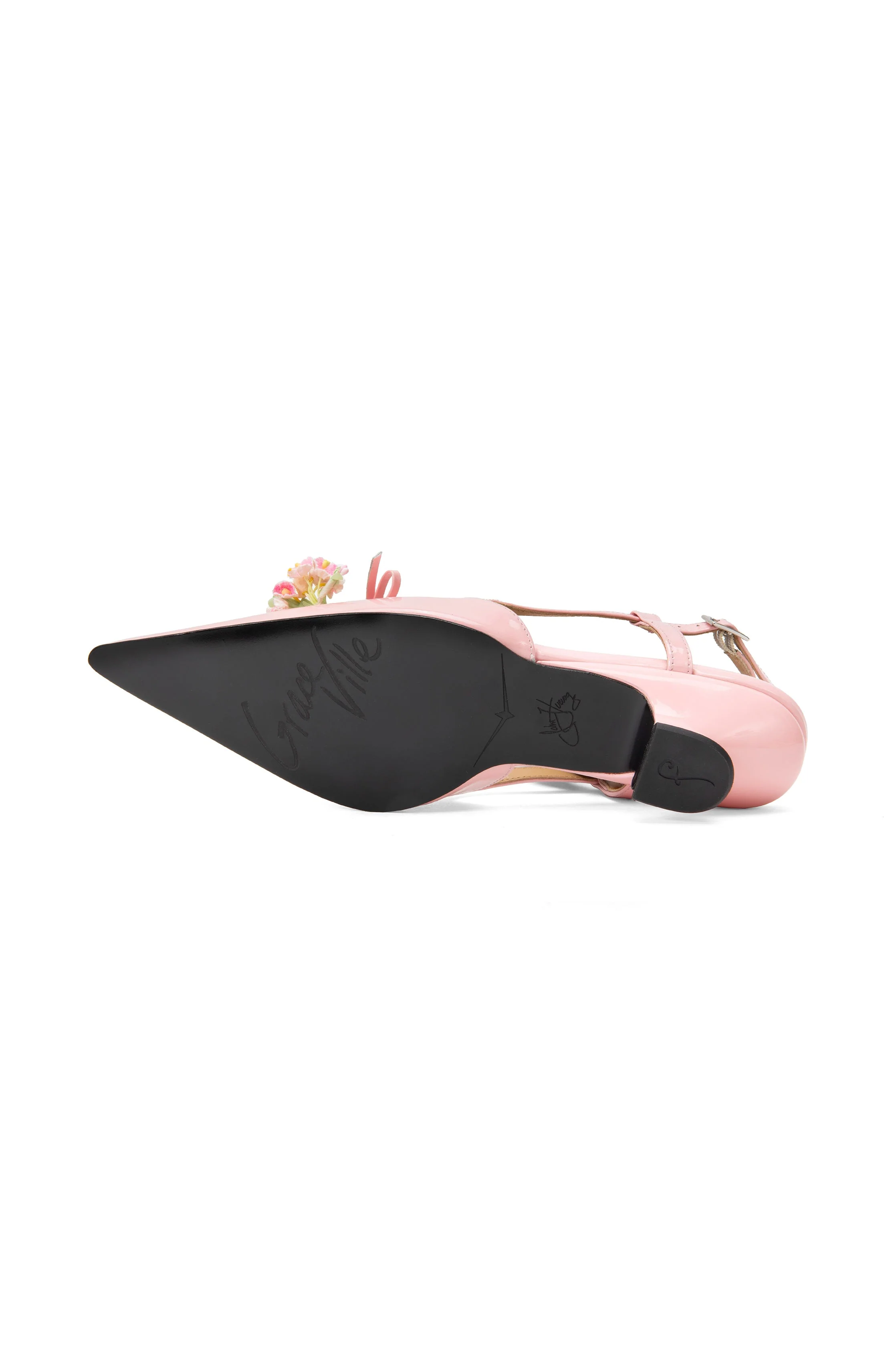 John Fluevog x Anna Sui Slingback Heels - Pink - Image 6