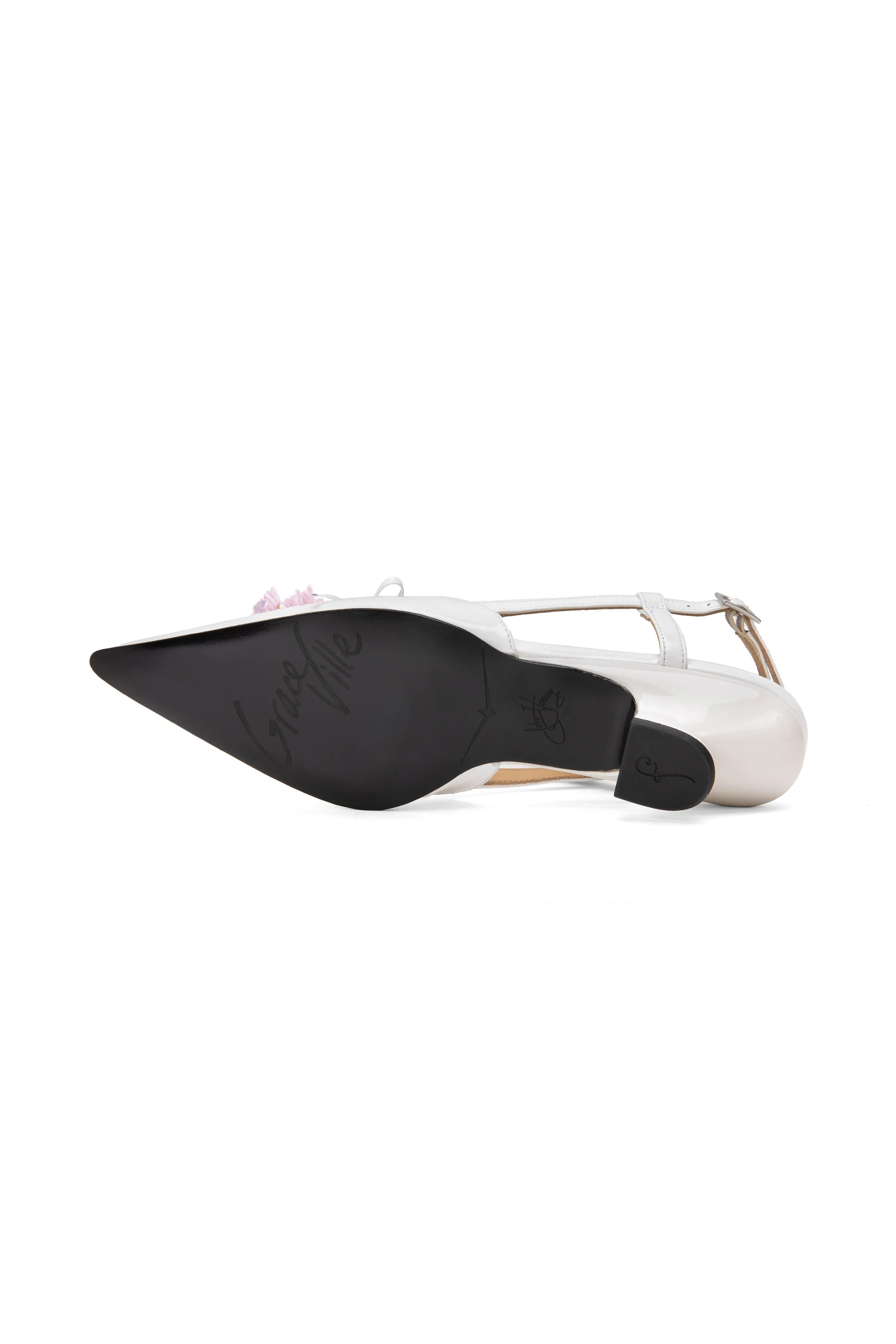 John Fluevog x Anna Sui Slingback Heels - White - Image 6