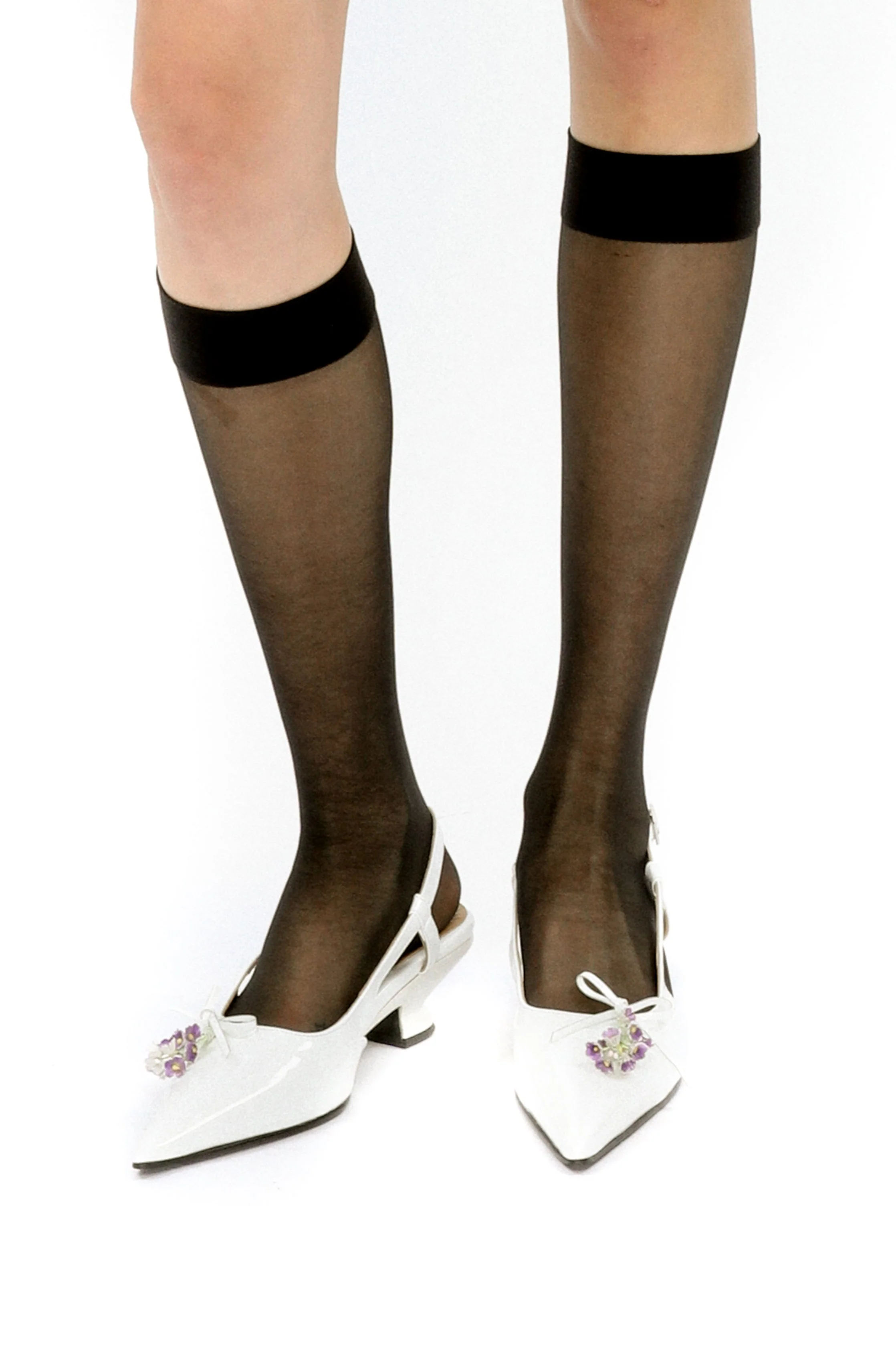 John Fluevog x Anna Sui Slingback Heels - White - Image 7