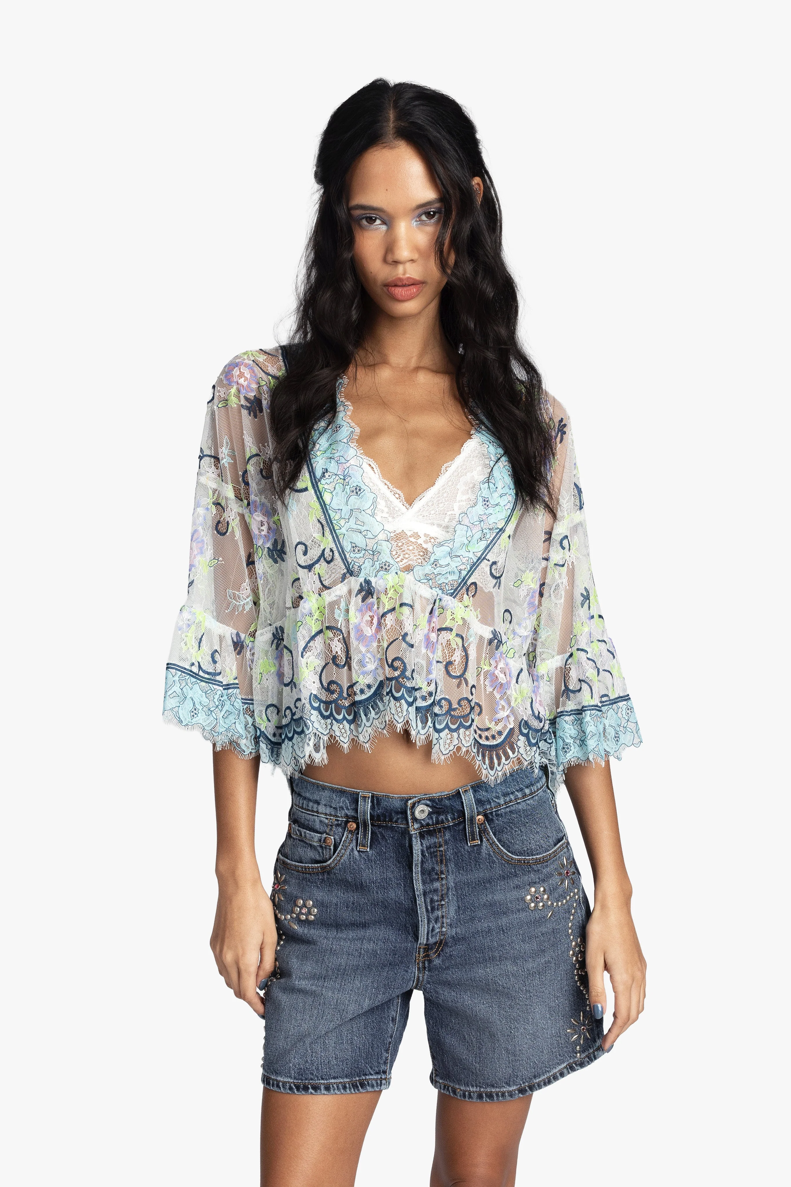 Lady Chatterley's Lace V-Neck Top