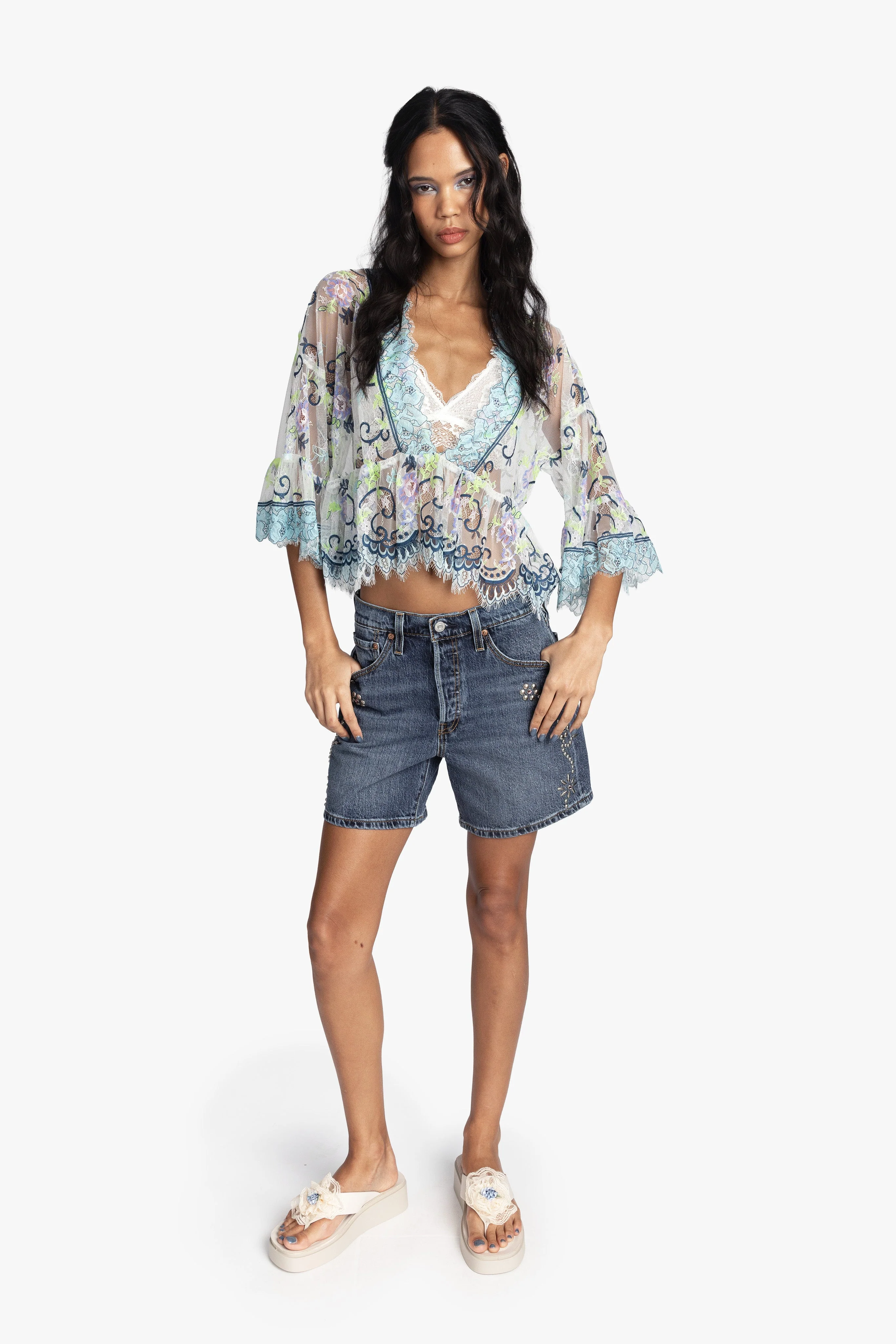 Lady Chatterley's Lace V-Neck Top - Image 5