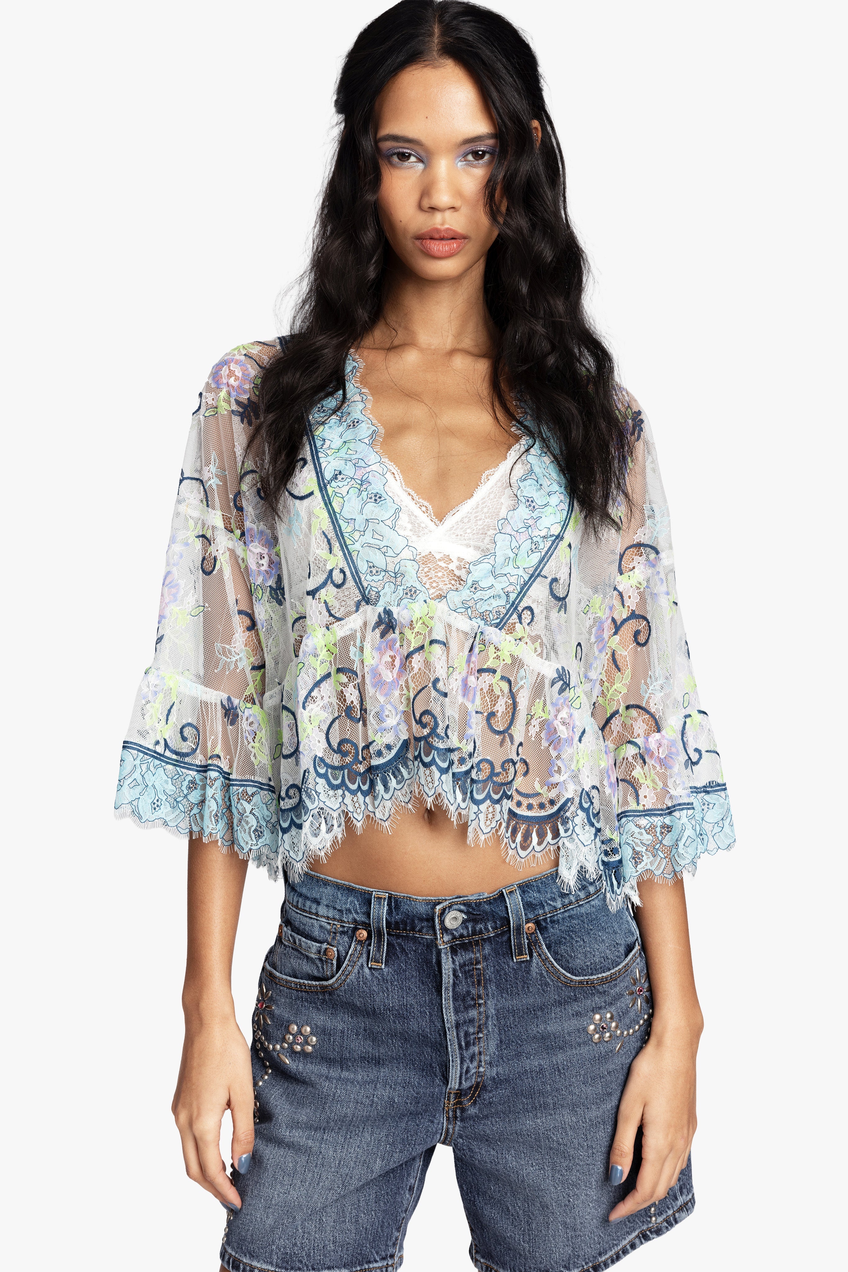 Lady Chatterley's Lace V-Neck Top - Image 6