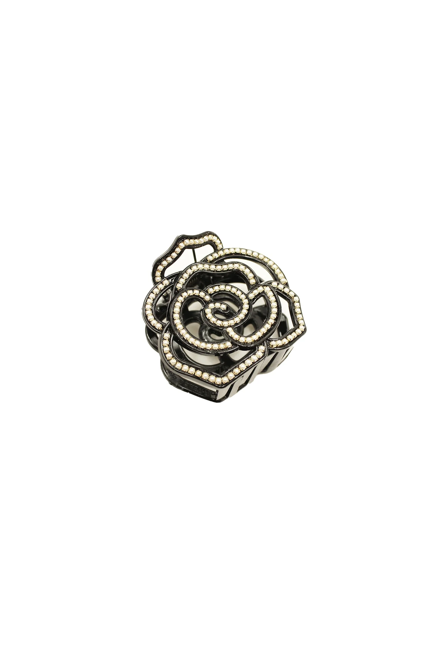 Large Vera Cut Out Flower Jaw Clip - Black