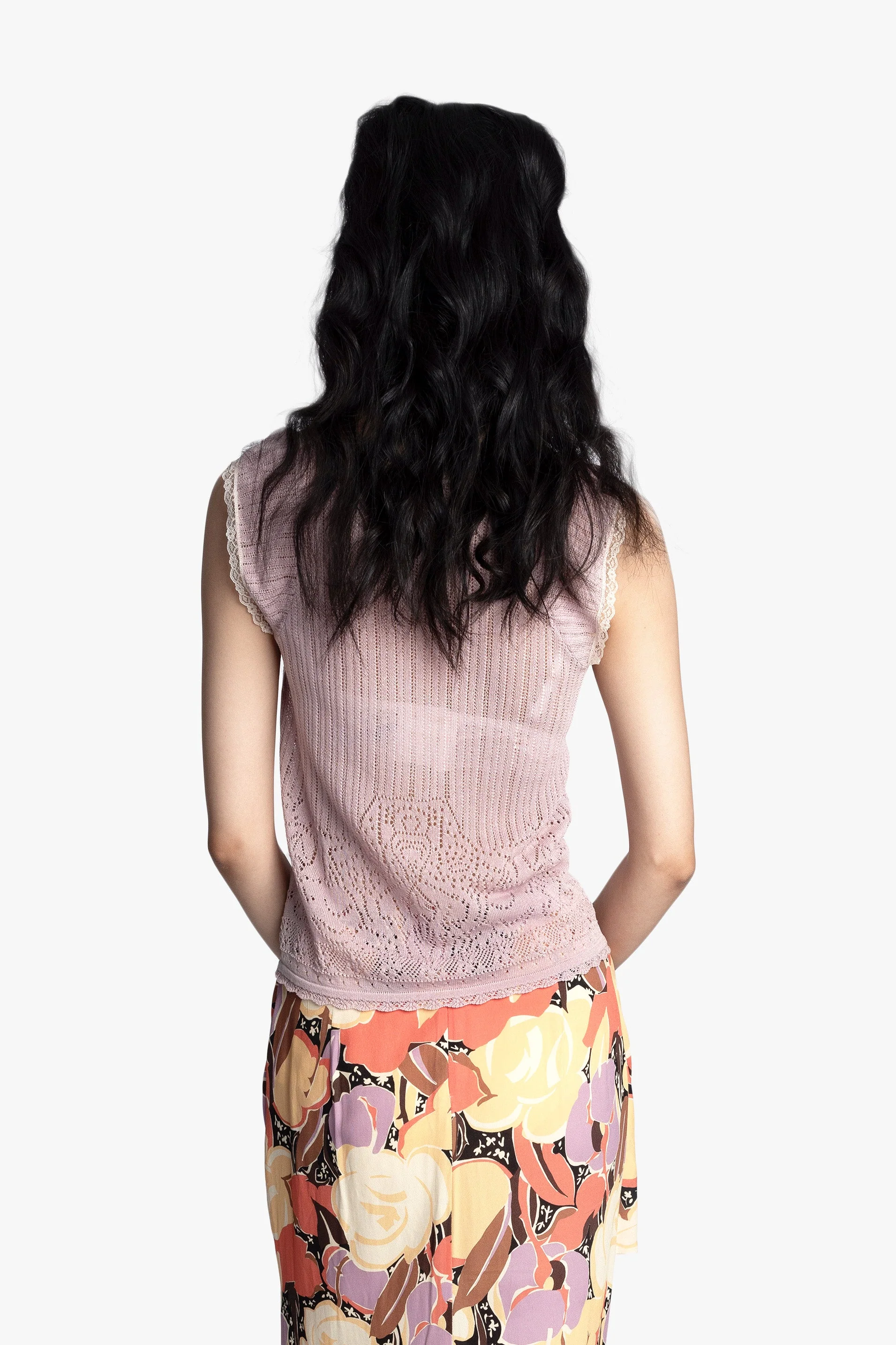 Lingerie Lace Knit Camisole - Blush - Image 4