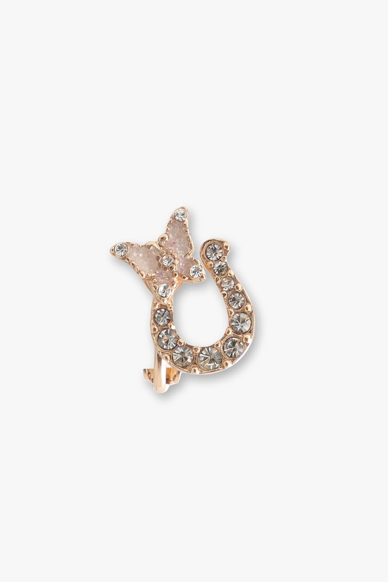 Lucky Horseshoe Stud Earrings - Rose Gold - Image 2