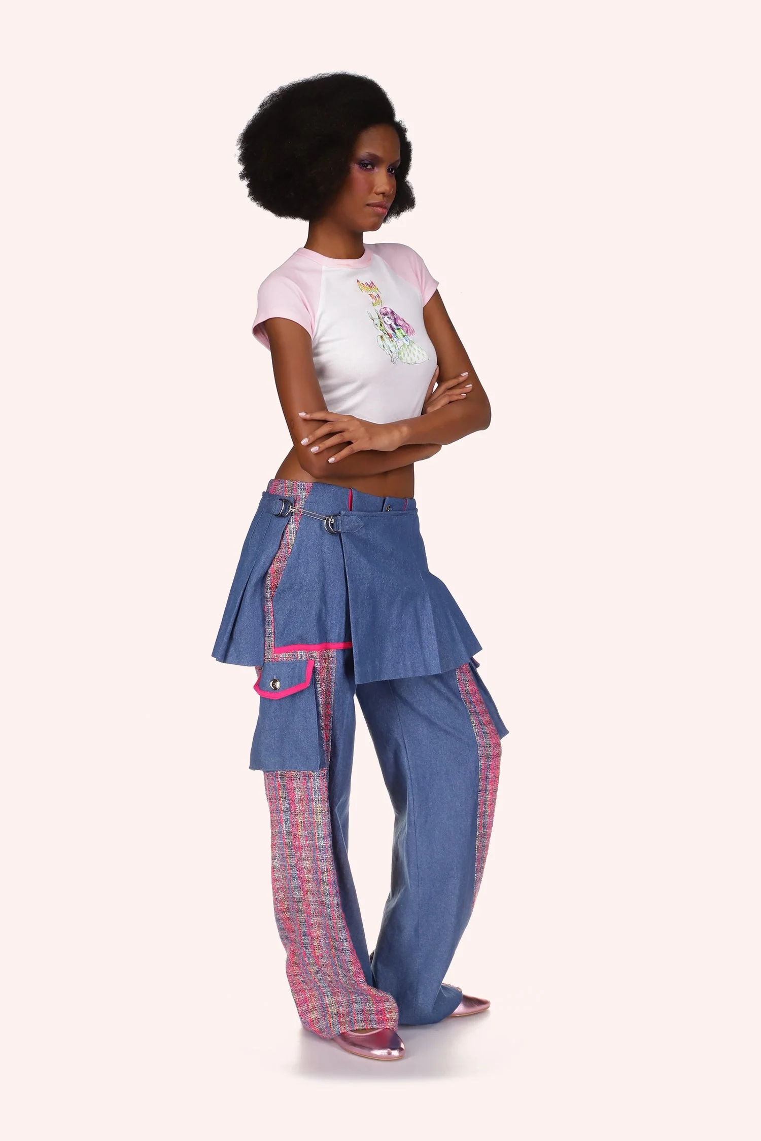 Micro Ribbed Raglan Baby Tee Pink - Image 6