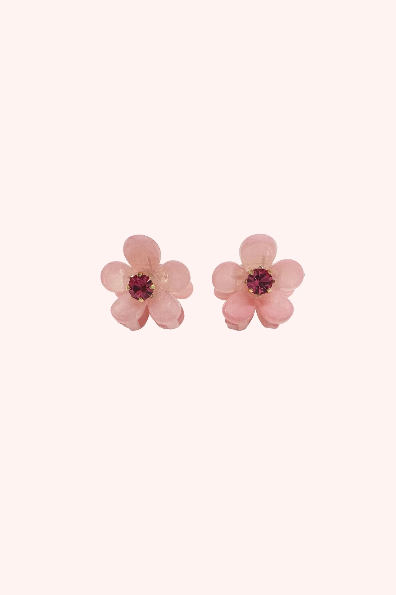 Mini Daisy Claw Clip Pair Pink Rose - Image 2