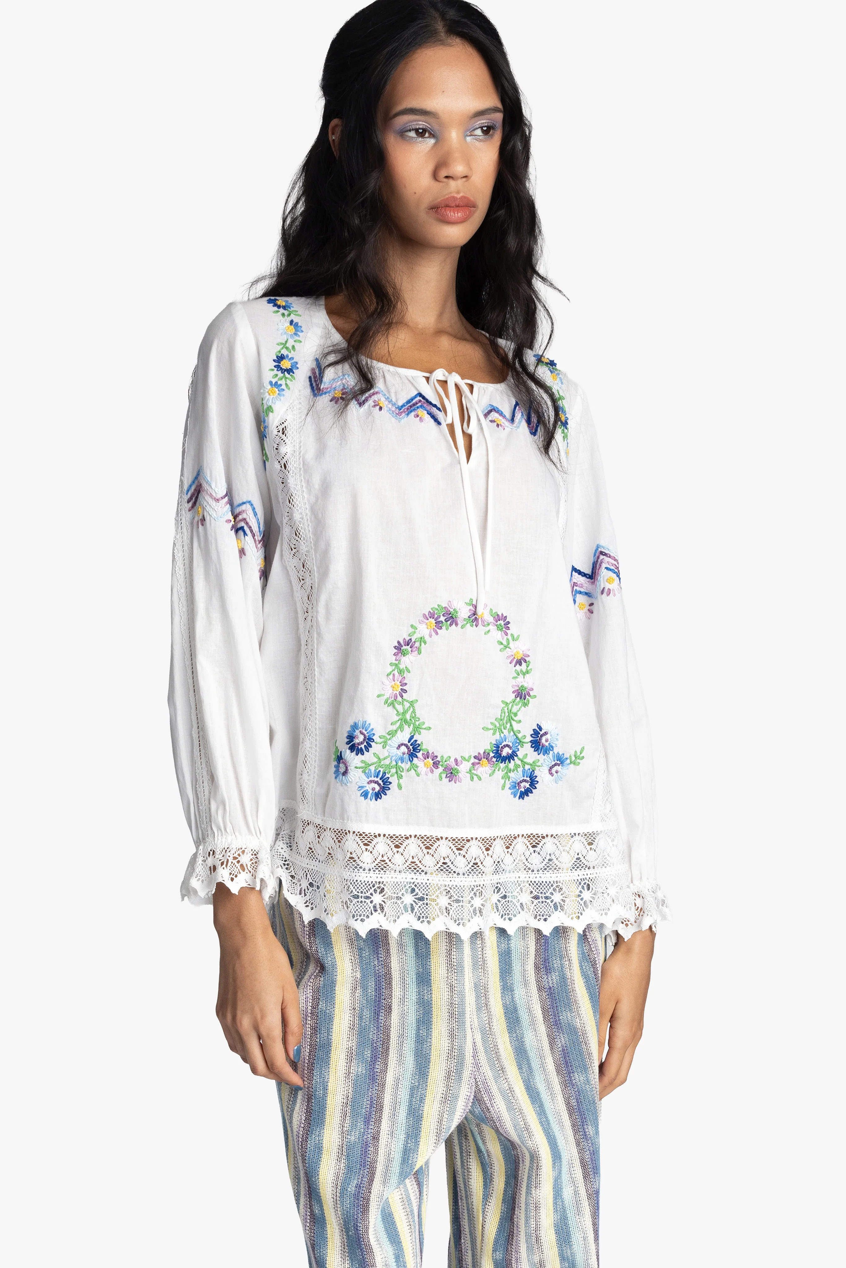 Morning Glory Embroidery Blouse - Image 2