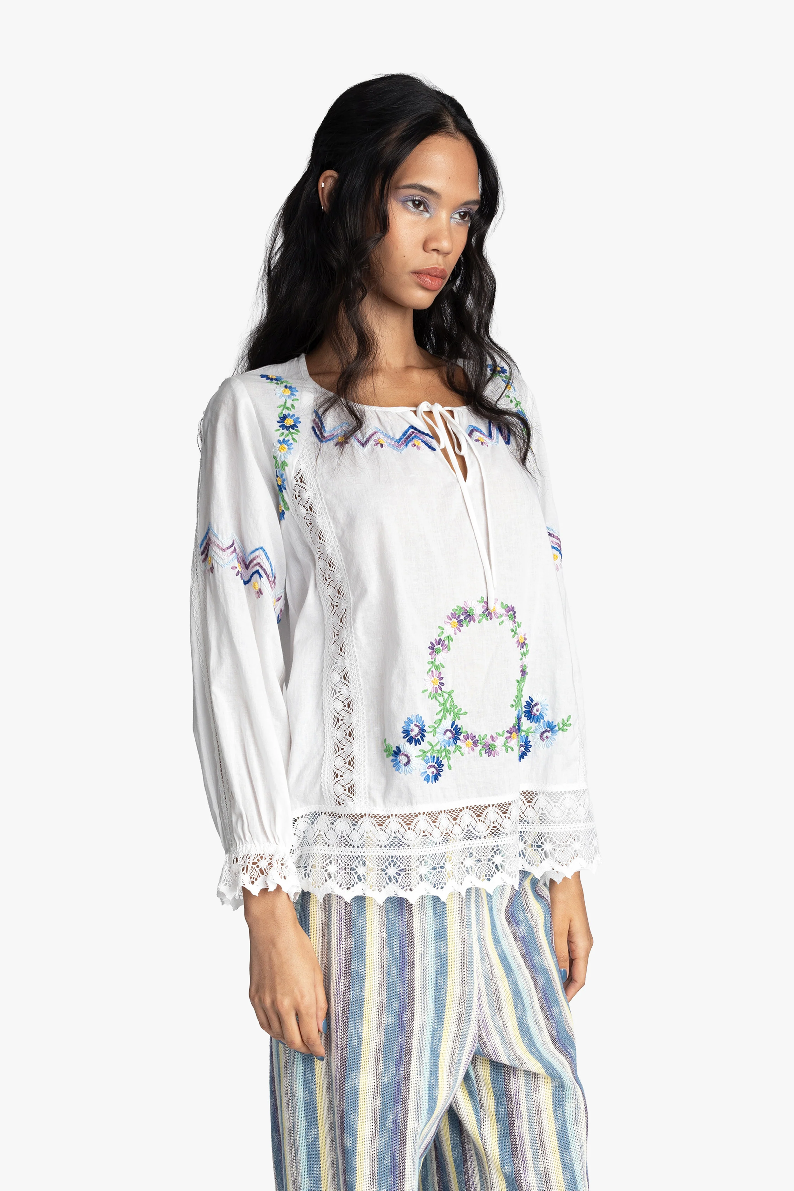 Morning Glory Embroidery Blouse - Image 3
