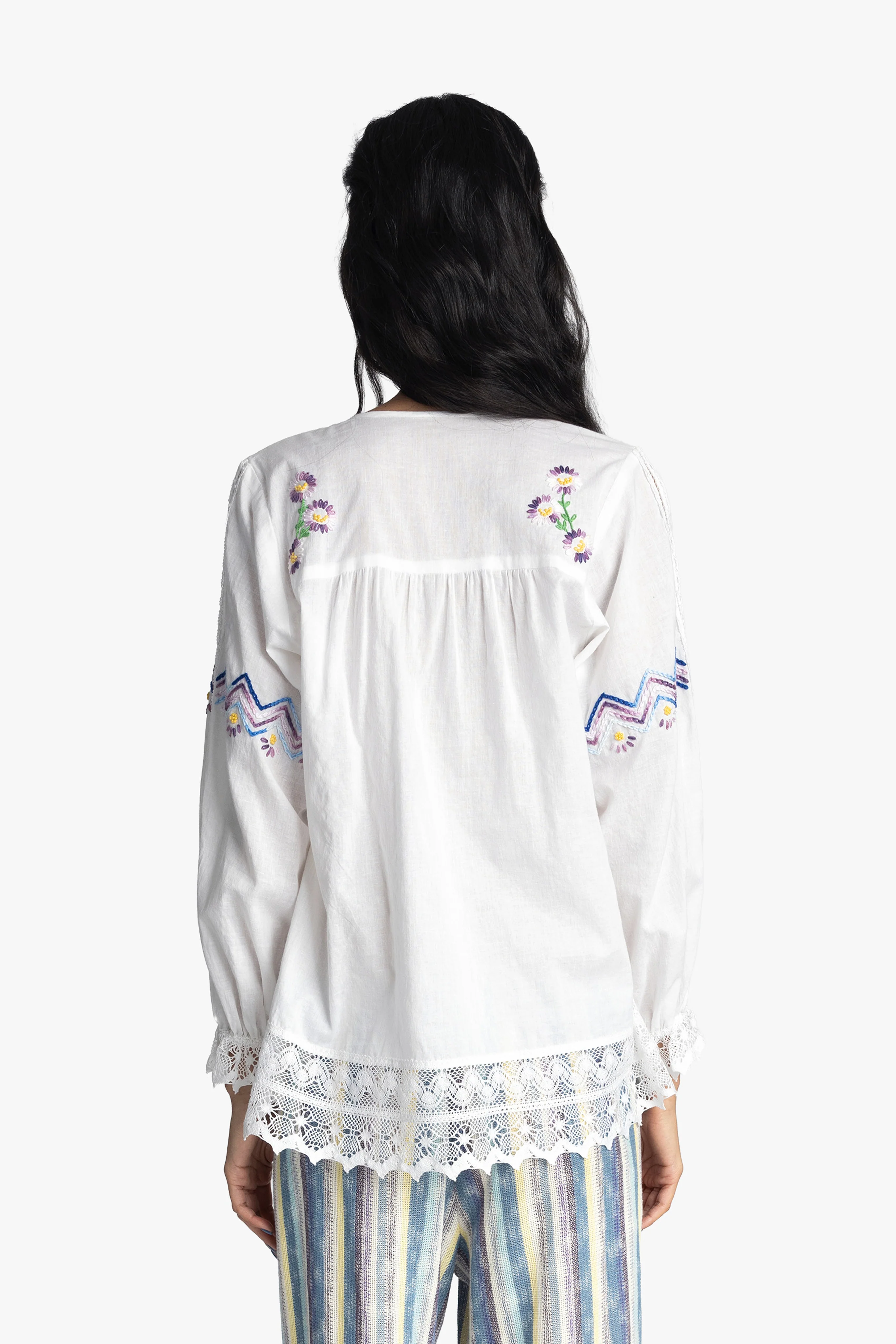 Morning Glory Embroidery Blouse - Image 4