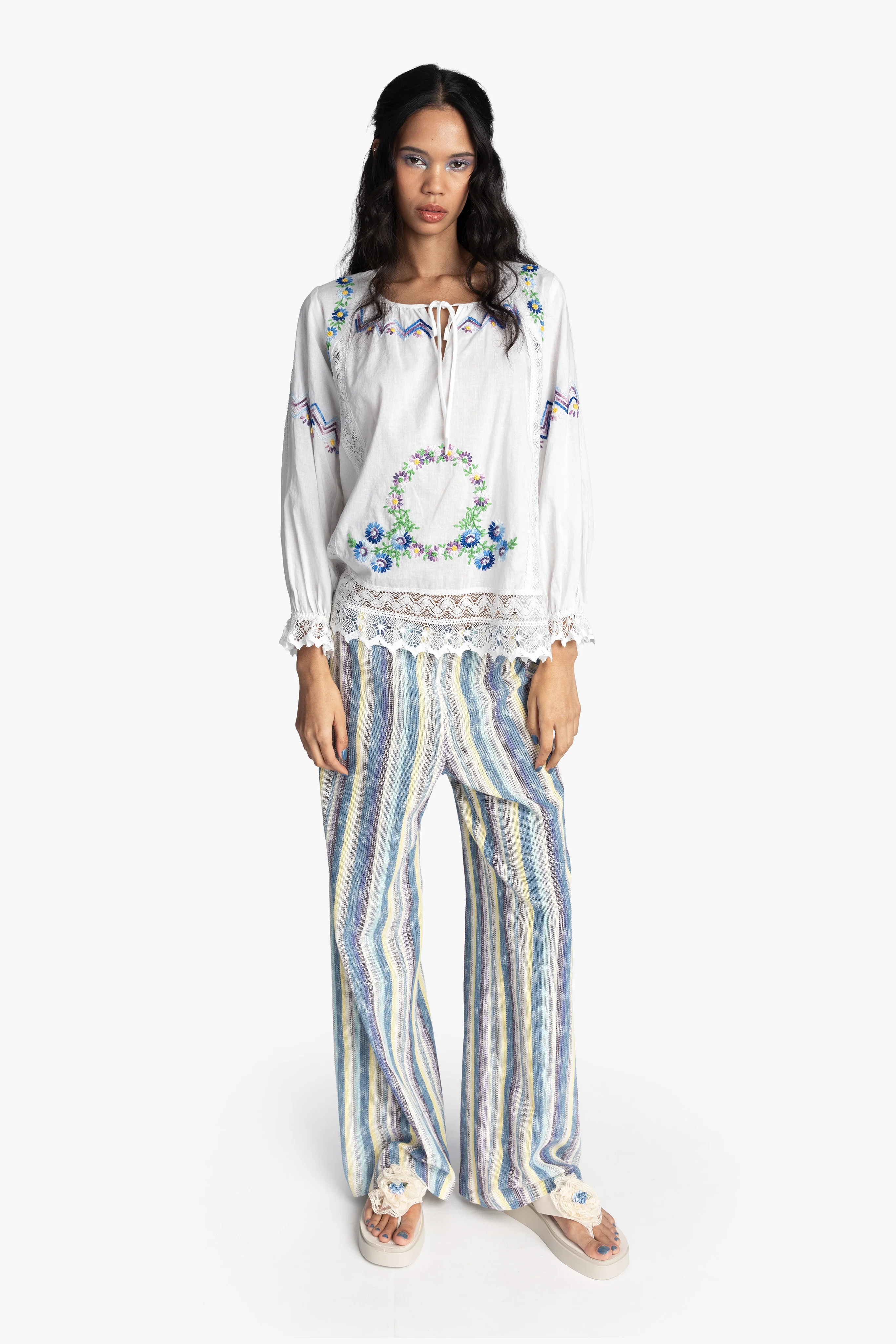 Morning Glory Embroidery Blouse - Image 5
