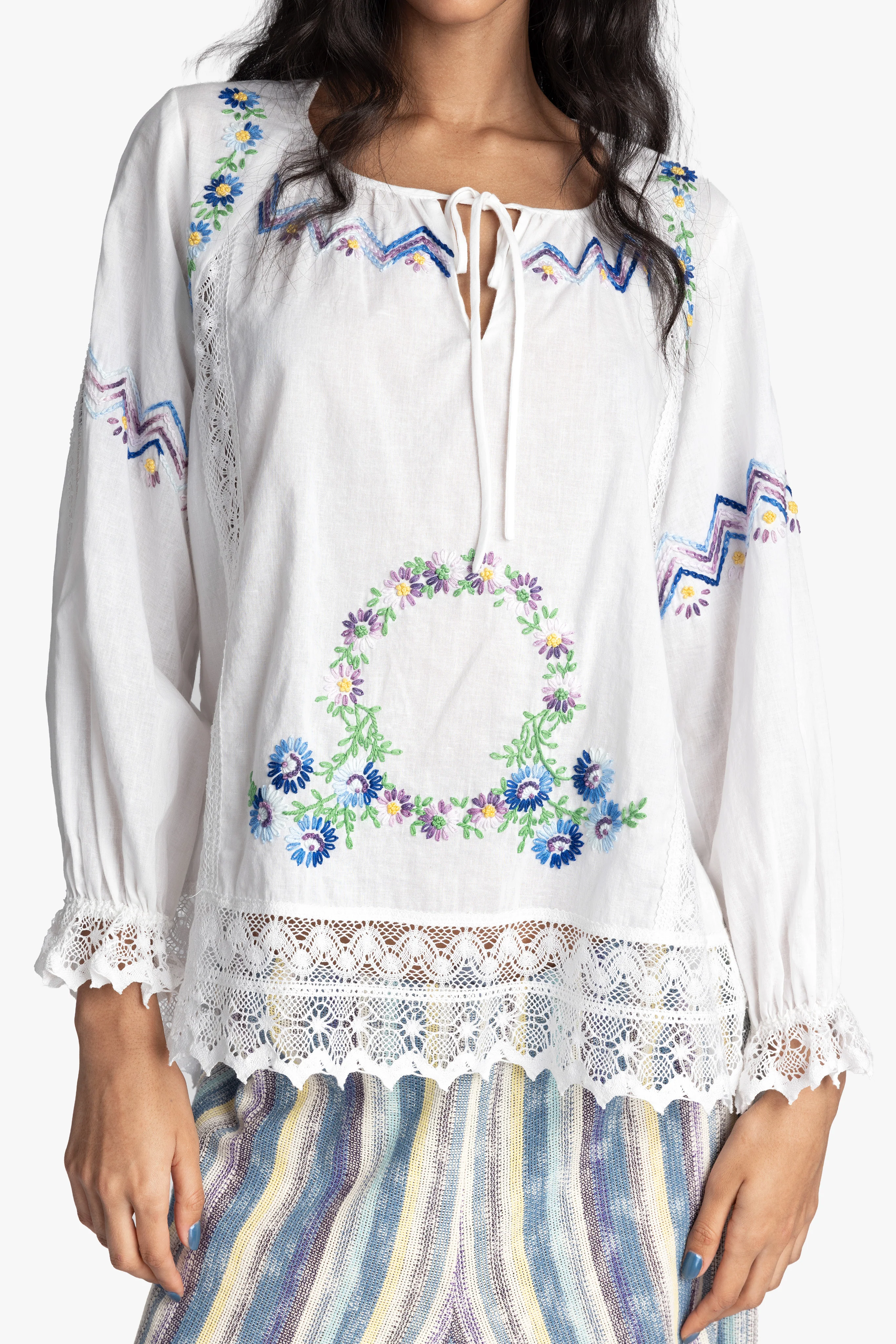 Morning Glory Embroidery Blouse - Image 6