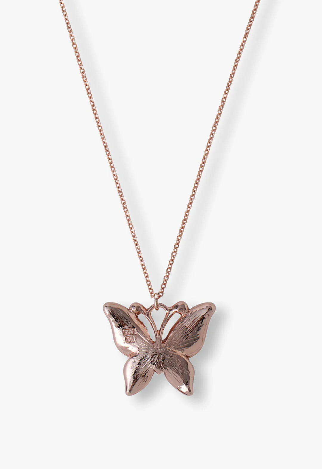 Pink & Lavender Butterfly Glow Necklace - Rose Gold - Image 3
