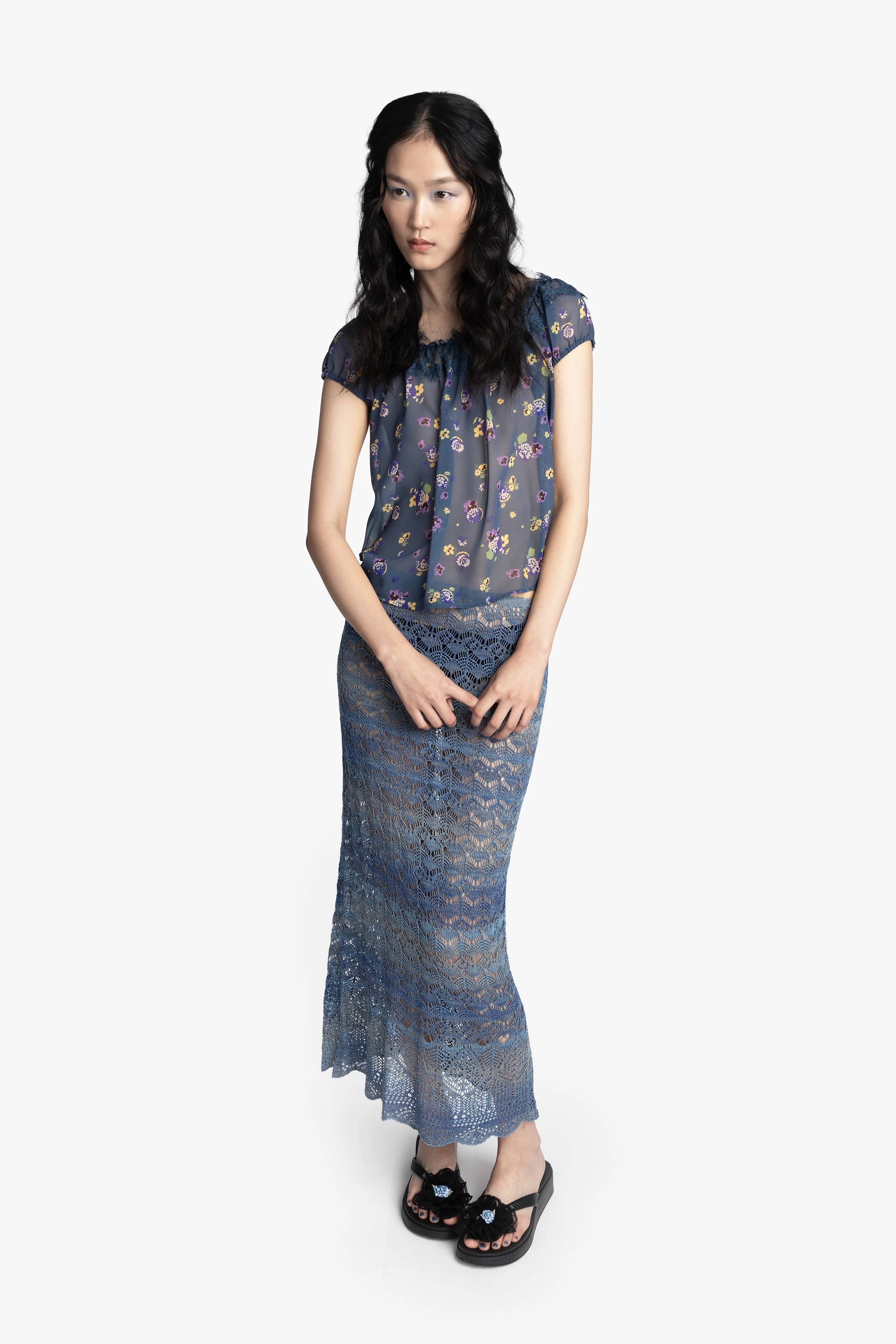 Night Blooming Chiffon Top - Image 5