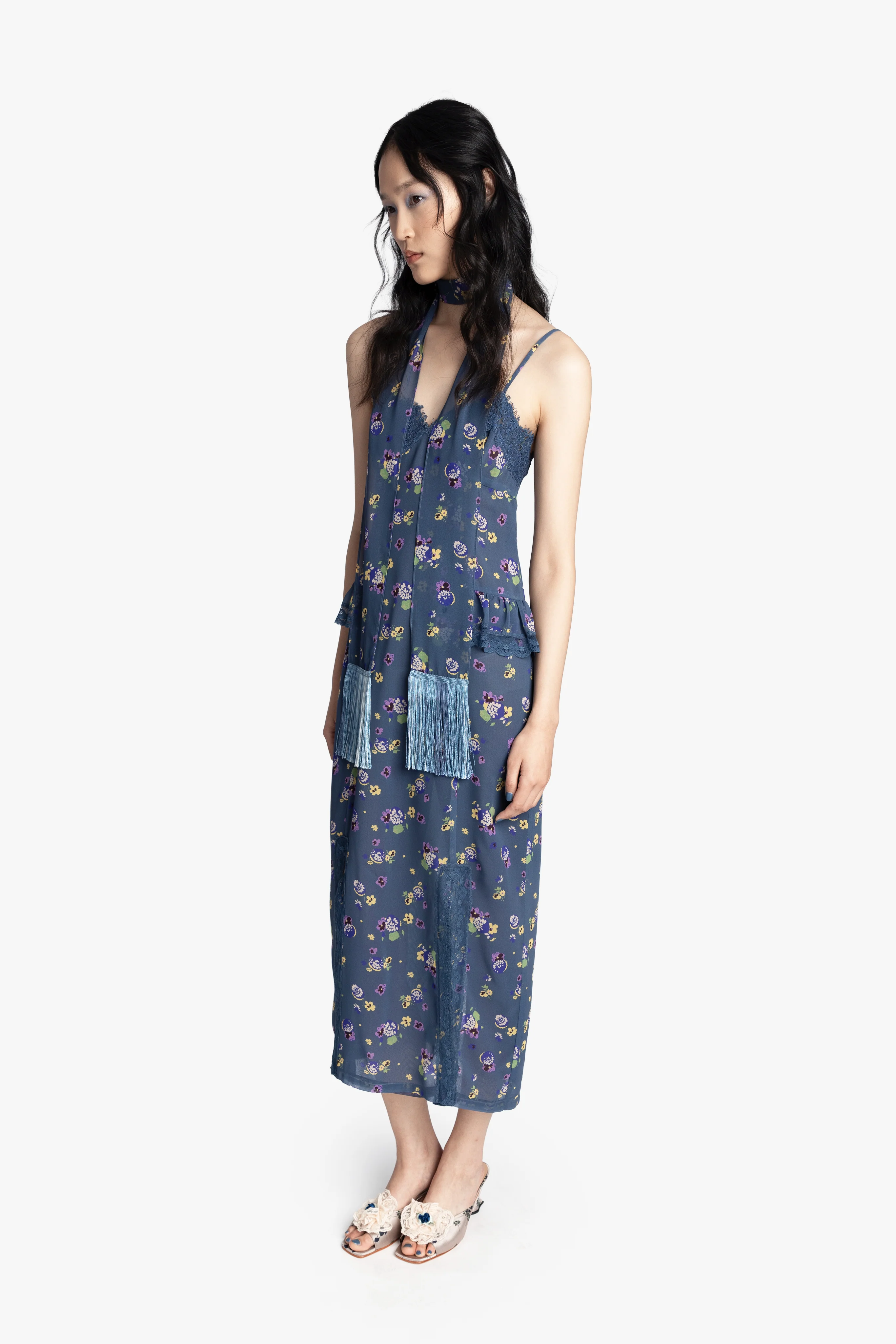 Night Blooming Chiffon Slip Dress - Image 3