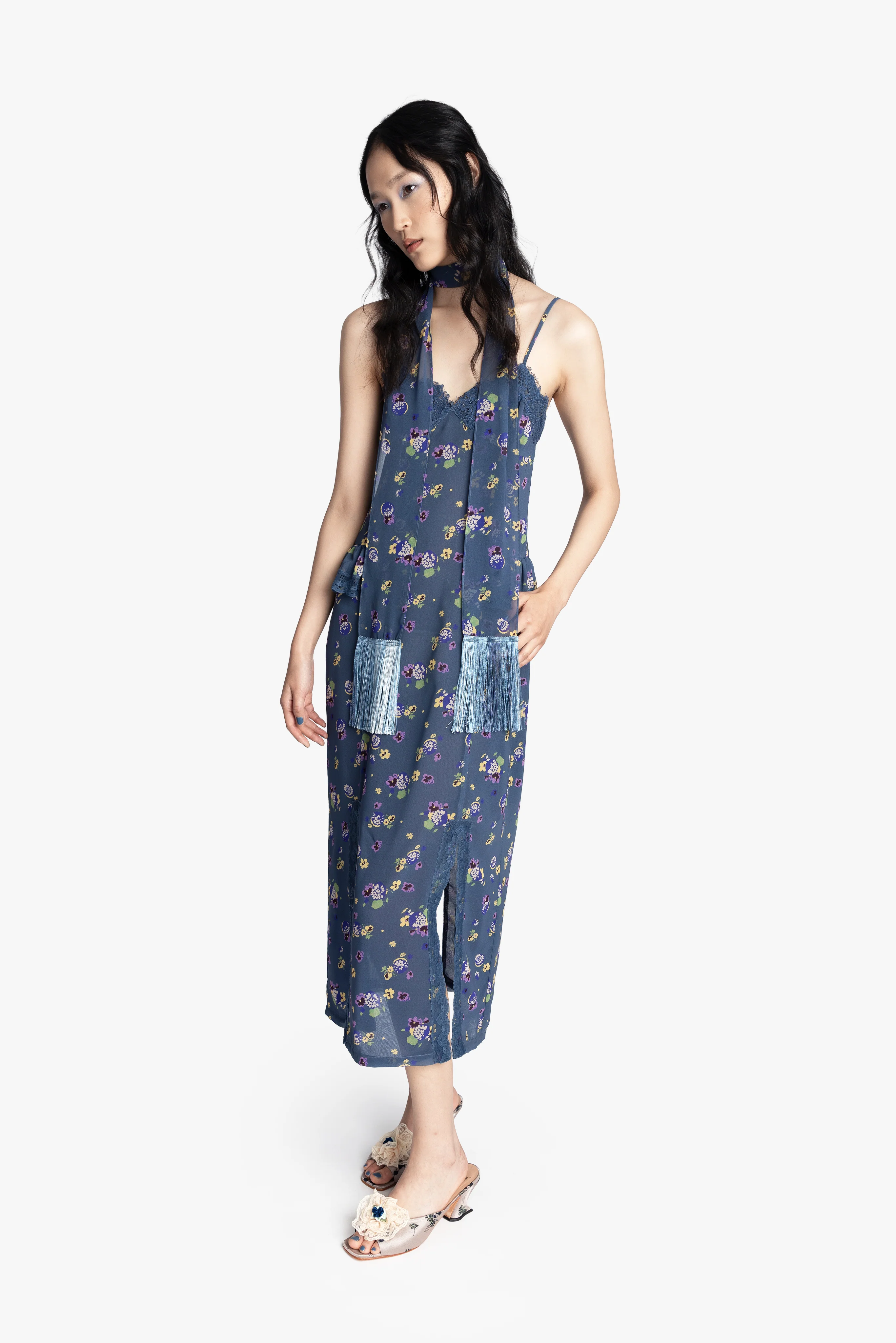 Night Blooming Chiffon Slip Dress - Image 5