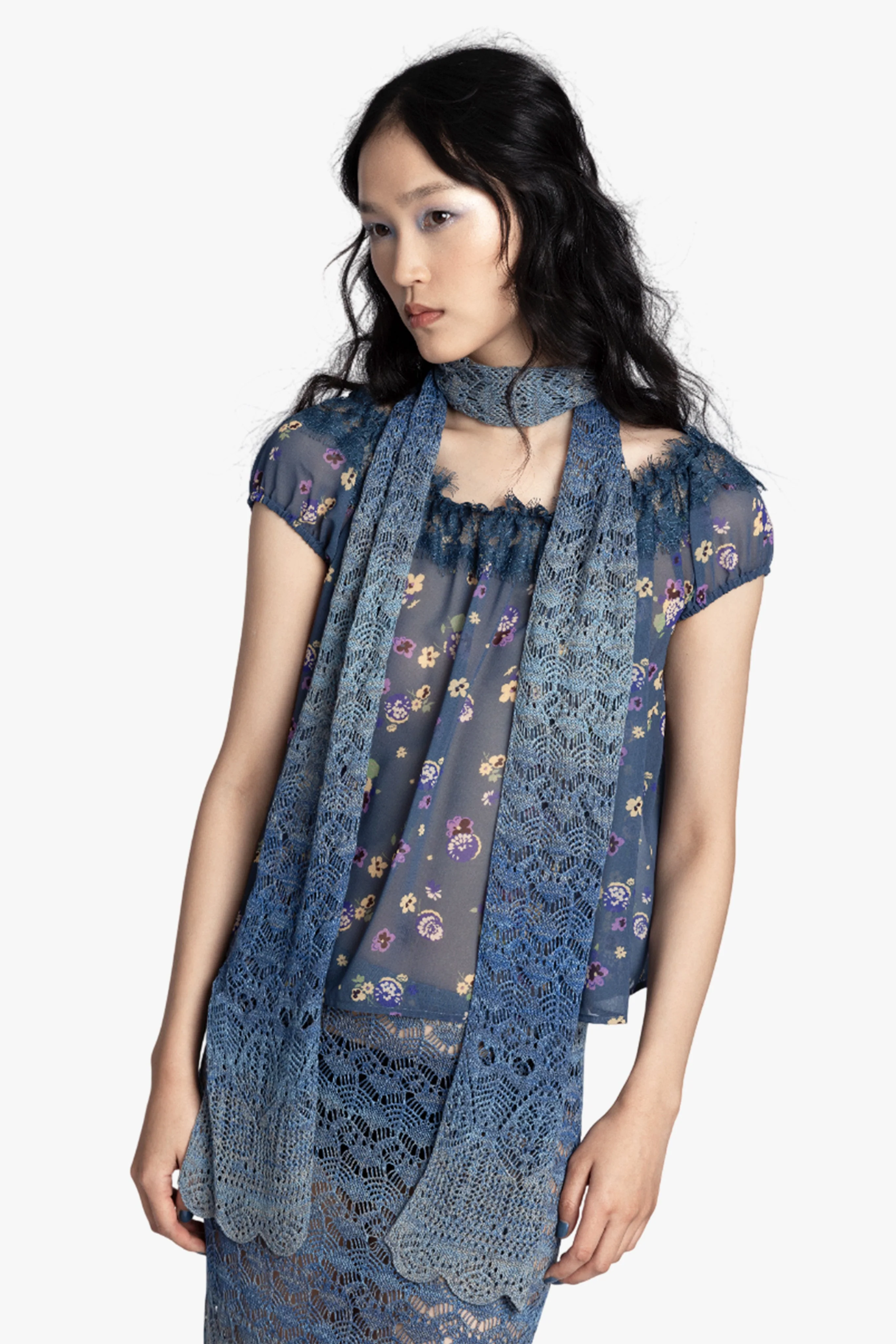 Ombre Space Dye Crochet Scarf - Twilight - Image 4