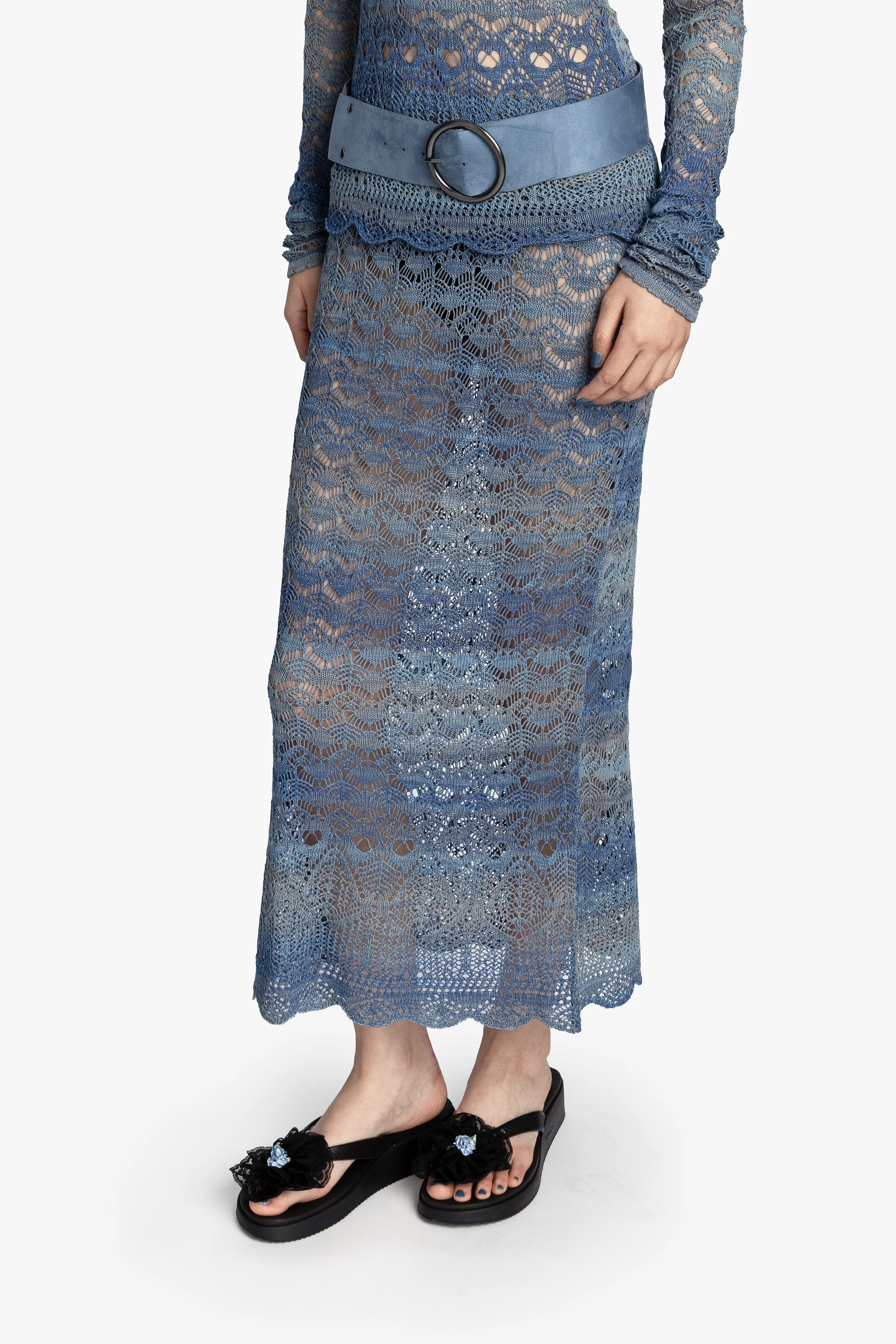 Ombre Space Dye Crochet Skirt - Twilight - Image 3