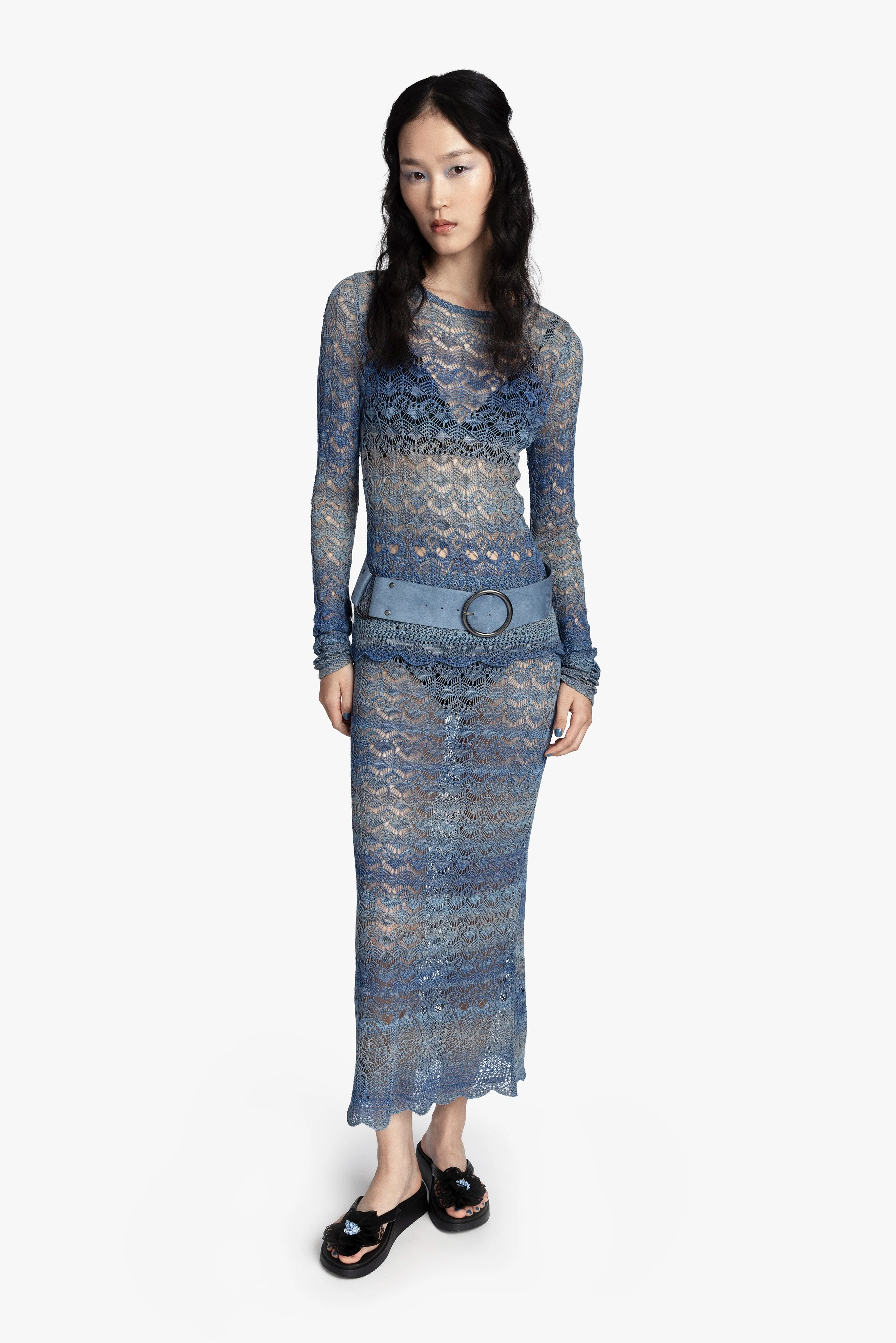 Ombre Space Dye Crochet Skirt - Twilight - Image 5