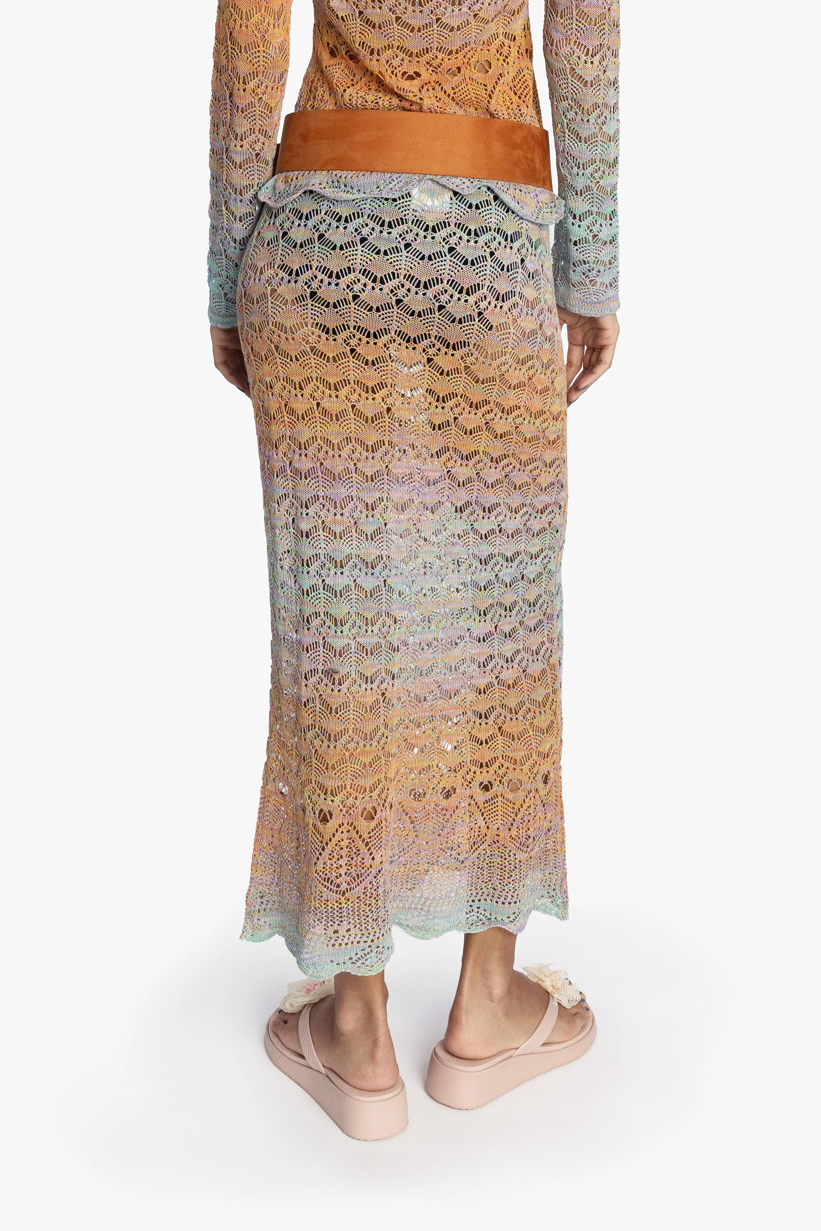 Ombre Space Dye Crochet Skirt - Sunset - Image 5