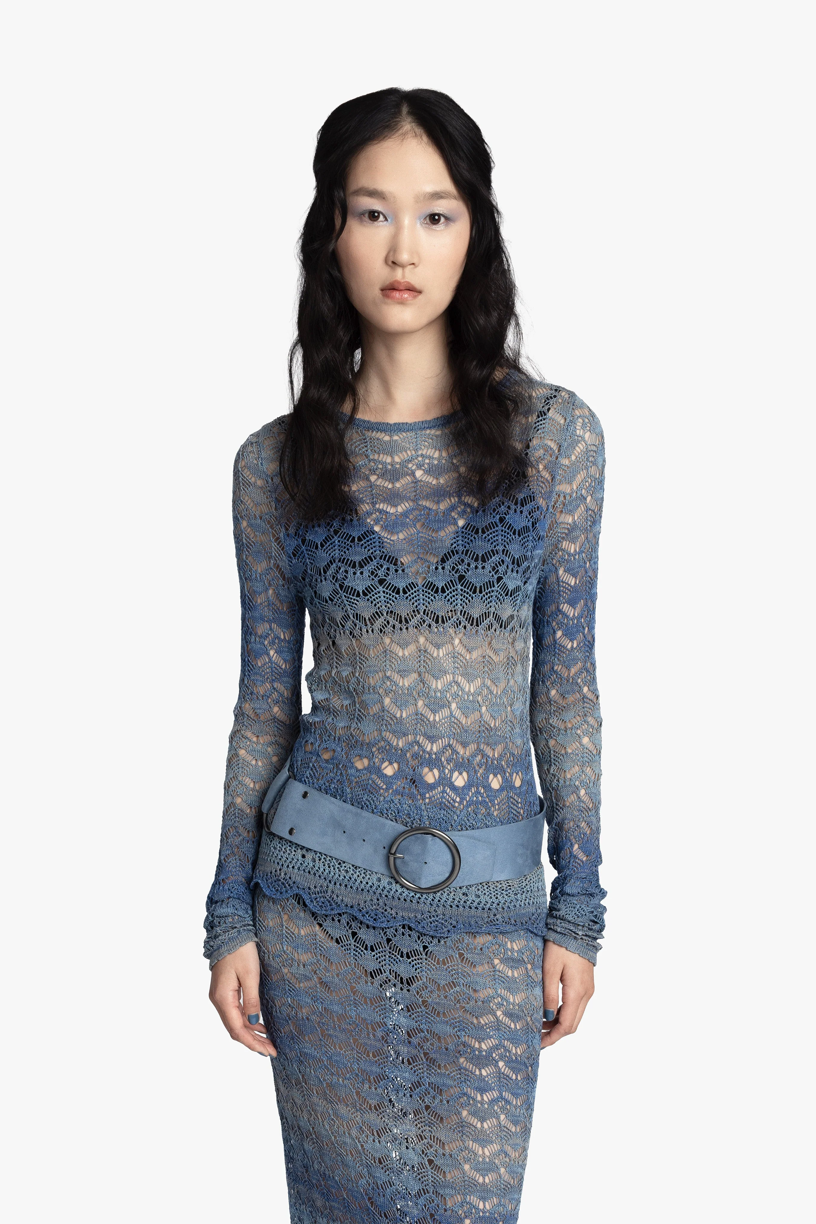 Ombre Space Dye Crochet Top - Twilight