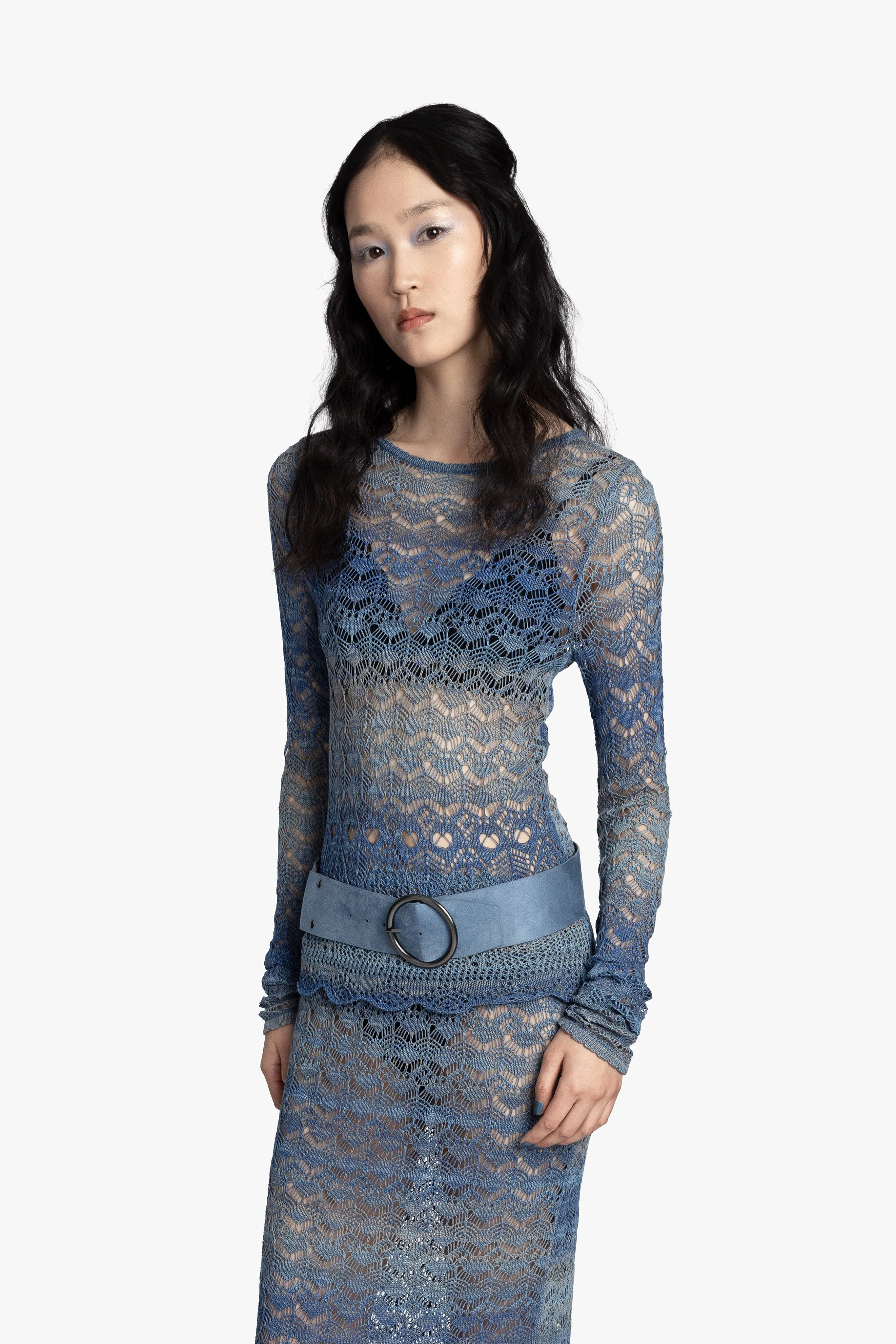 Ombre Space Dye Crochet Top - Twilight - Image 3