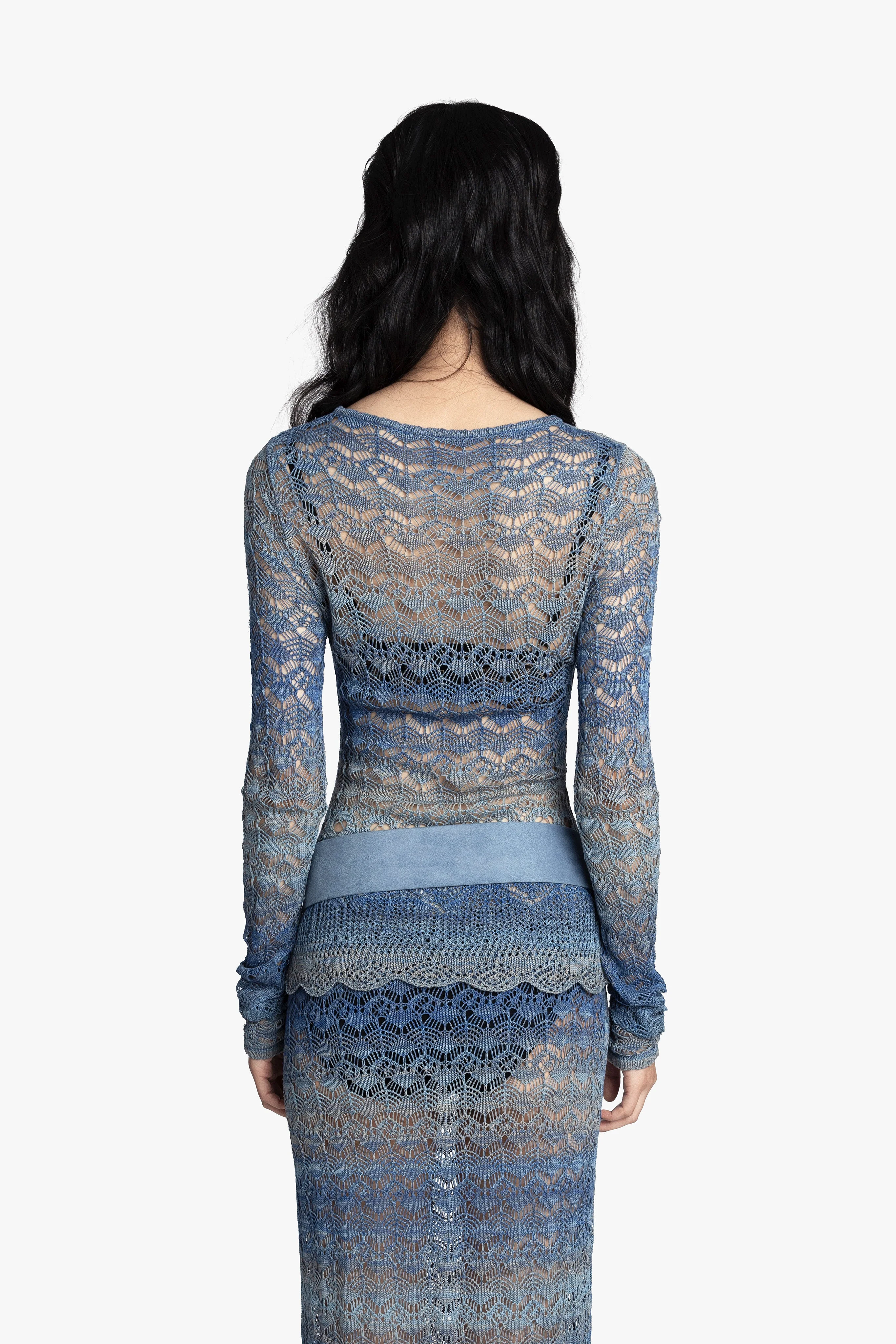 Ombre Space Dye Crochet Top - Twilight - Image 4