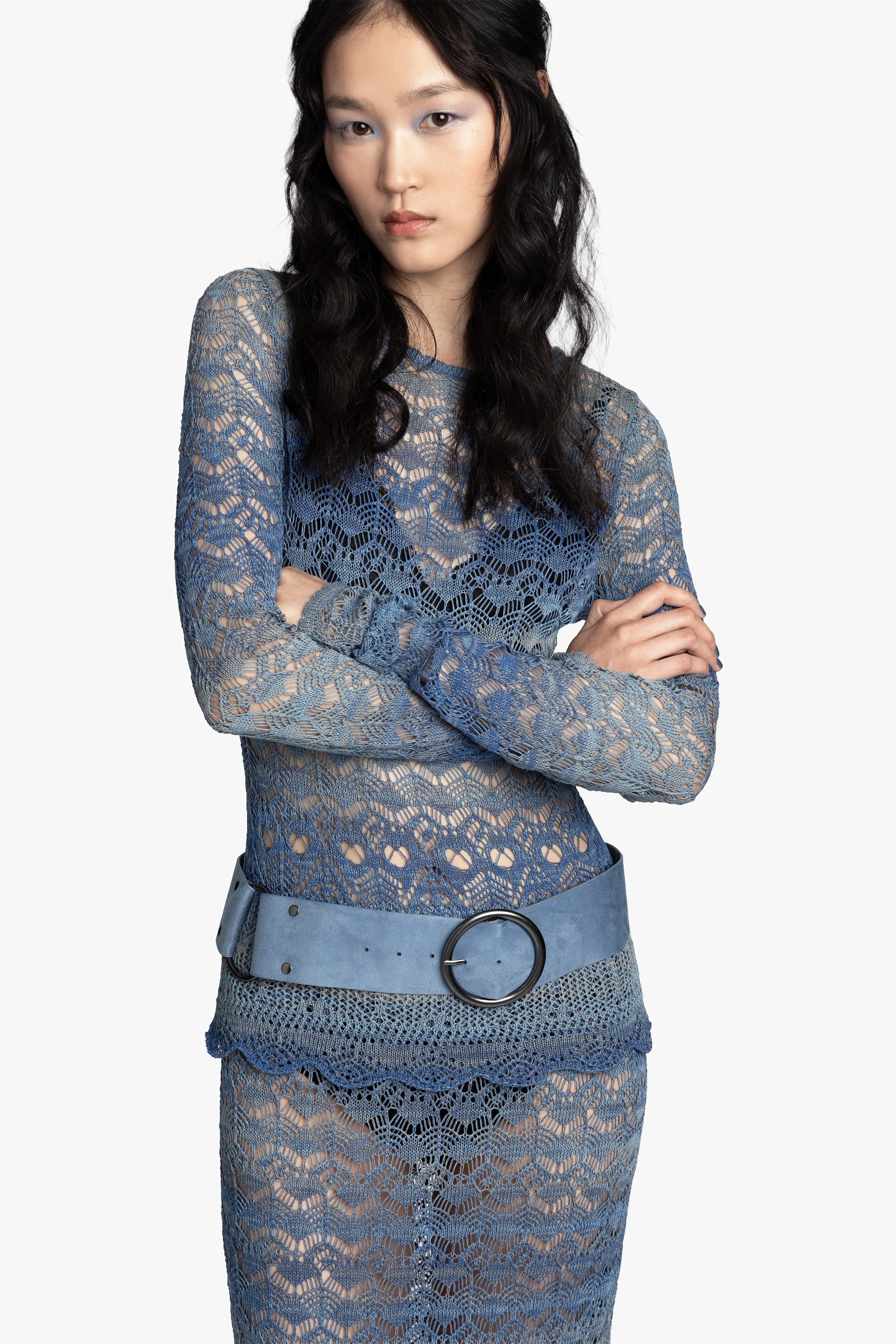 Ombre Space Dye Crochet Top - Twilight - Image 6