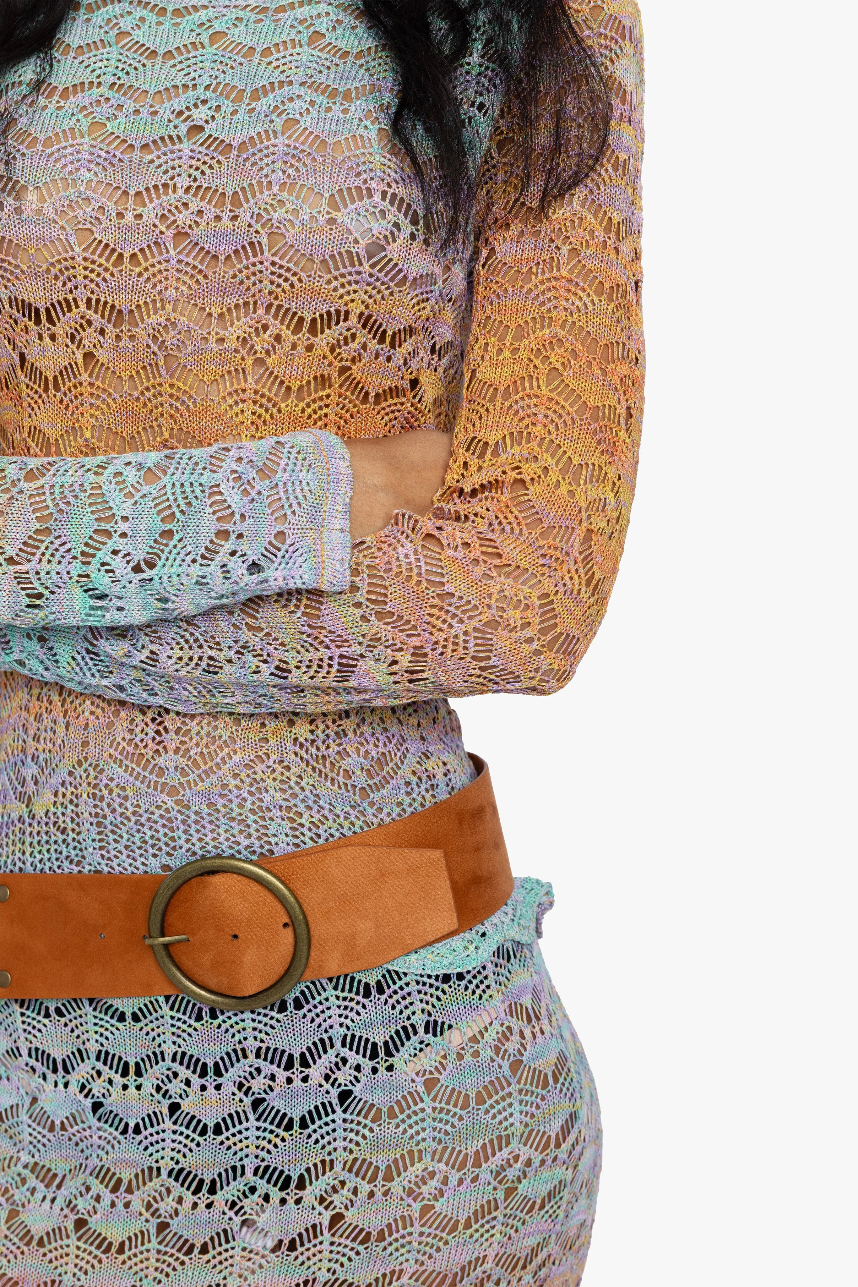Ombre Space Dye Crochet Top - Sunset - Image 7