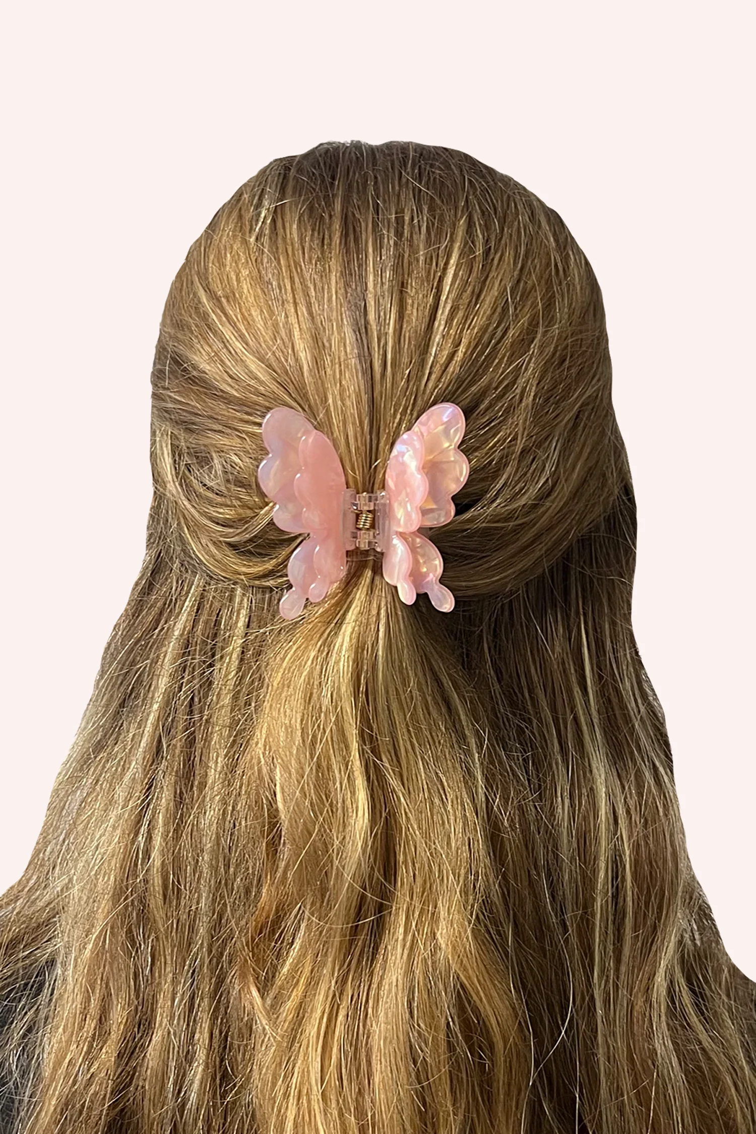Pastel Iridescent Butterfly Jaw Clip Pink - Image 4