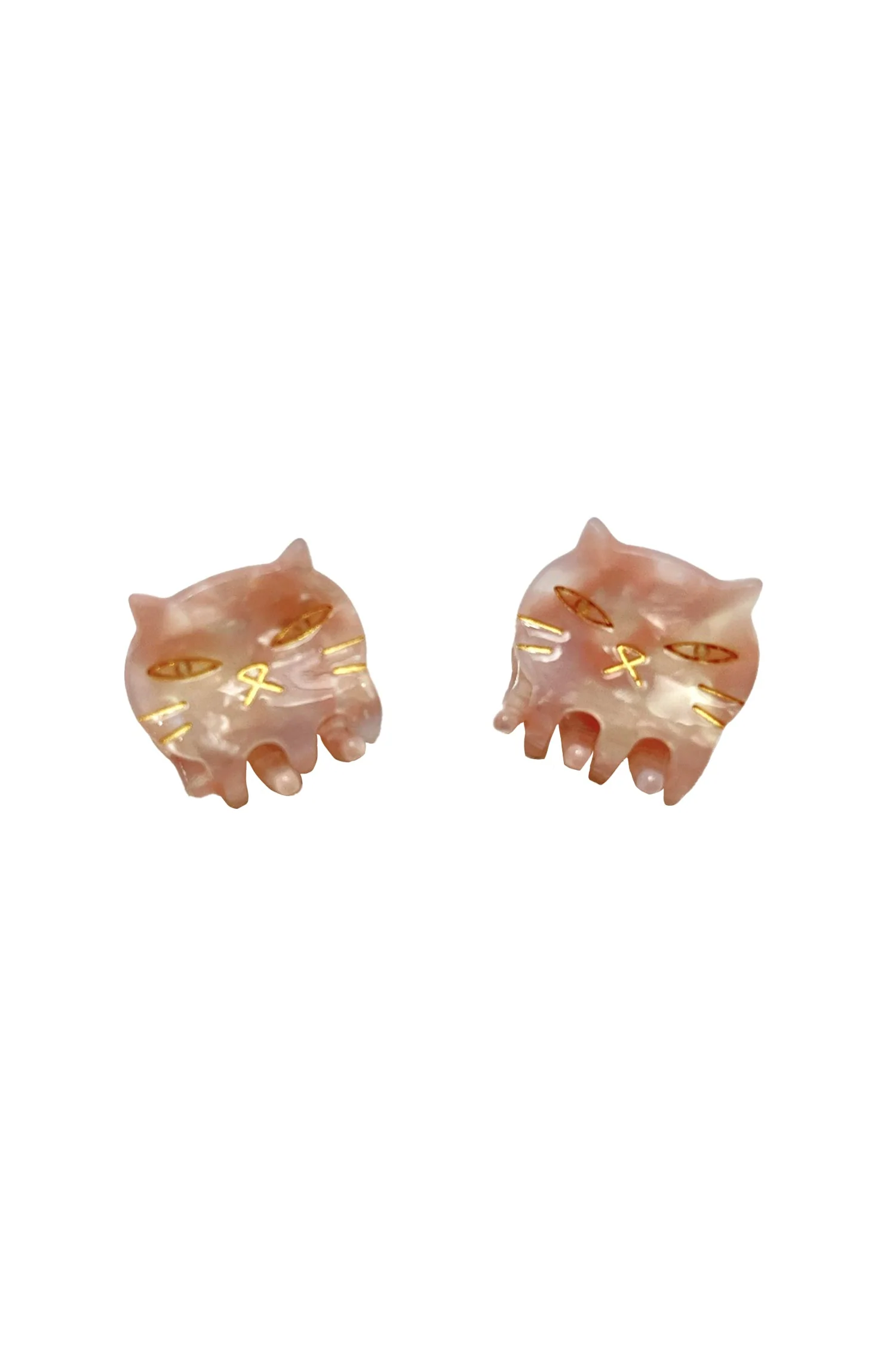 Pastel Meow Cat Jaw Clip Pair Rose Quartz