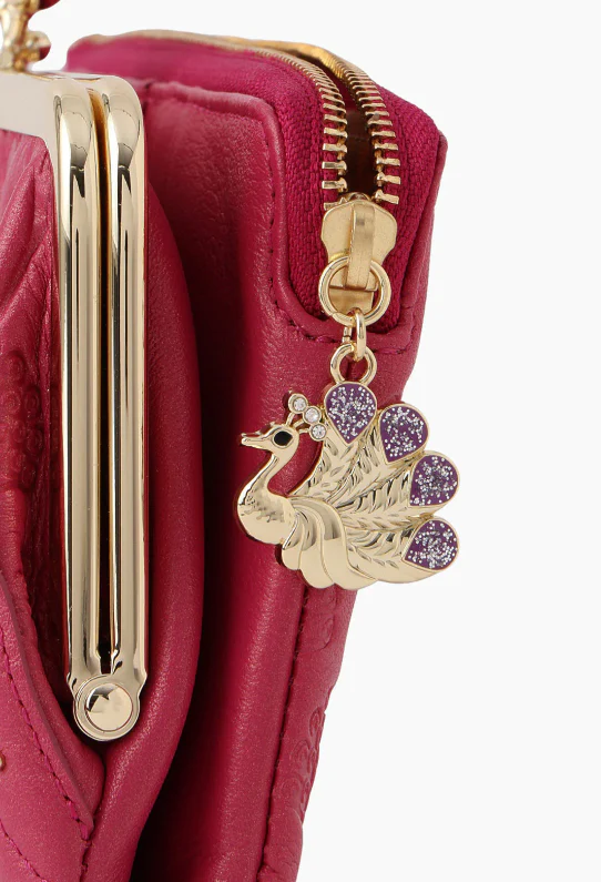 Peacock Embossed Wallet - Pink - Image 6