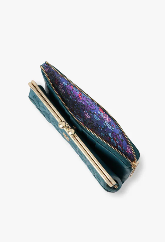 Peacock Embossed Wallet - Turquoise - Image 4
