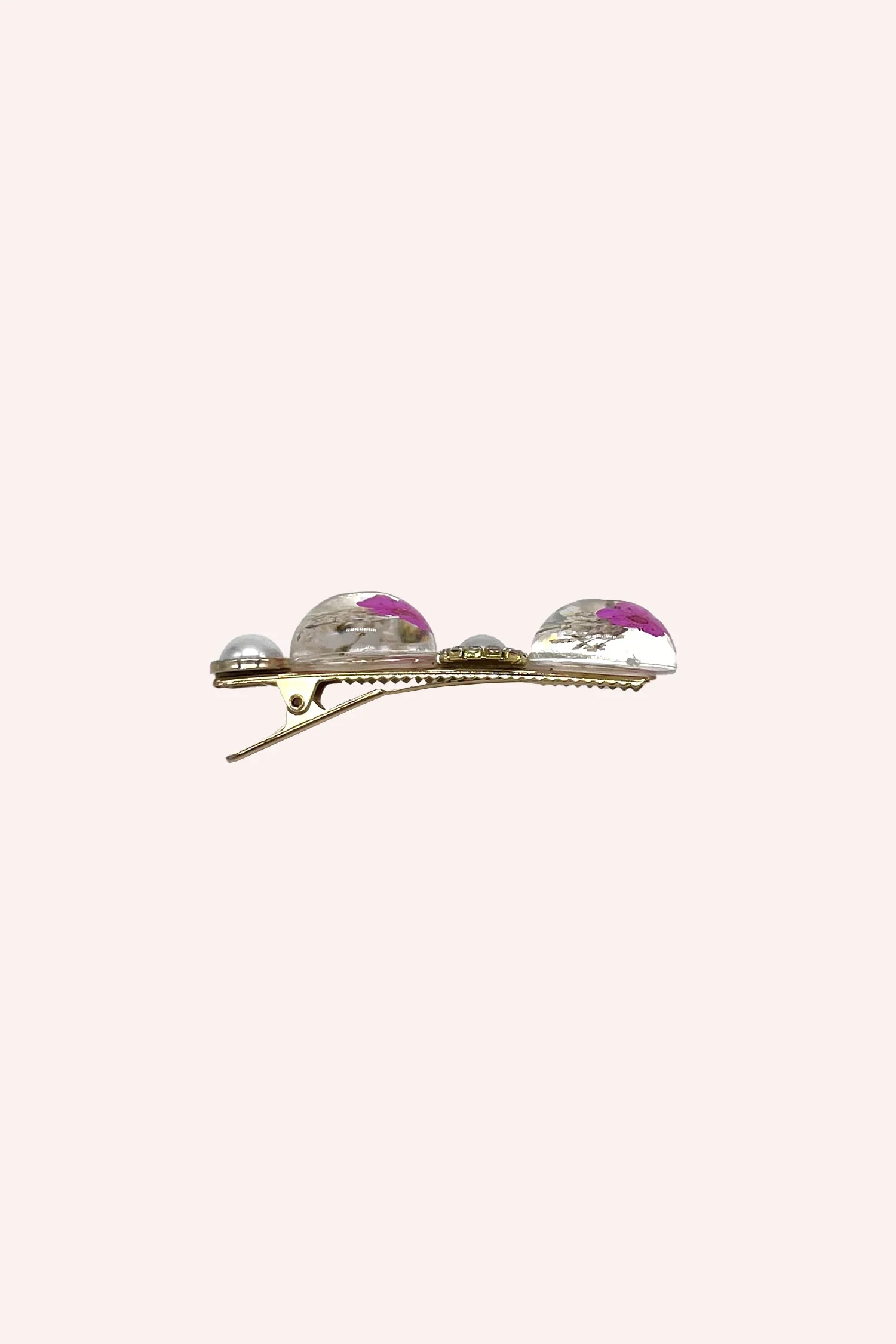 Pink Flower and Pearls Clamp Clip - Image 2