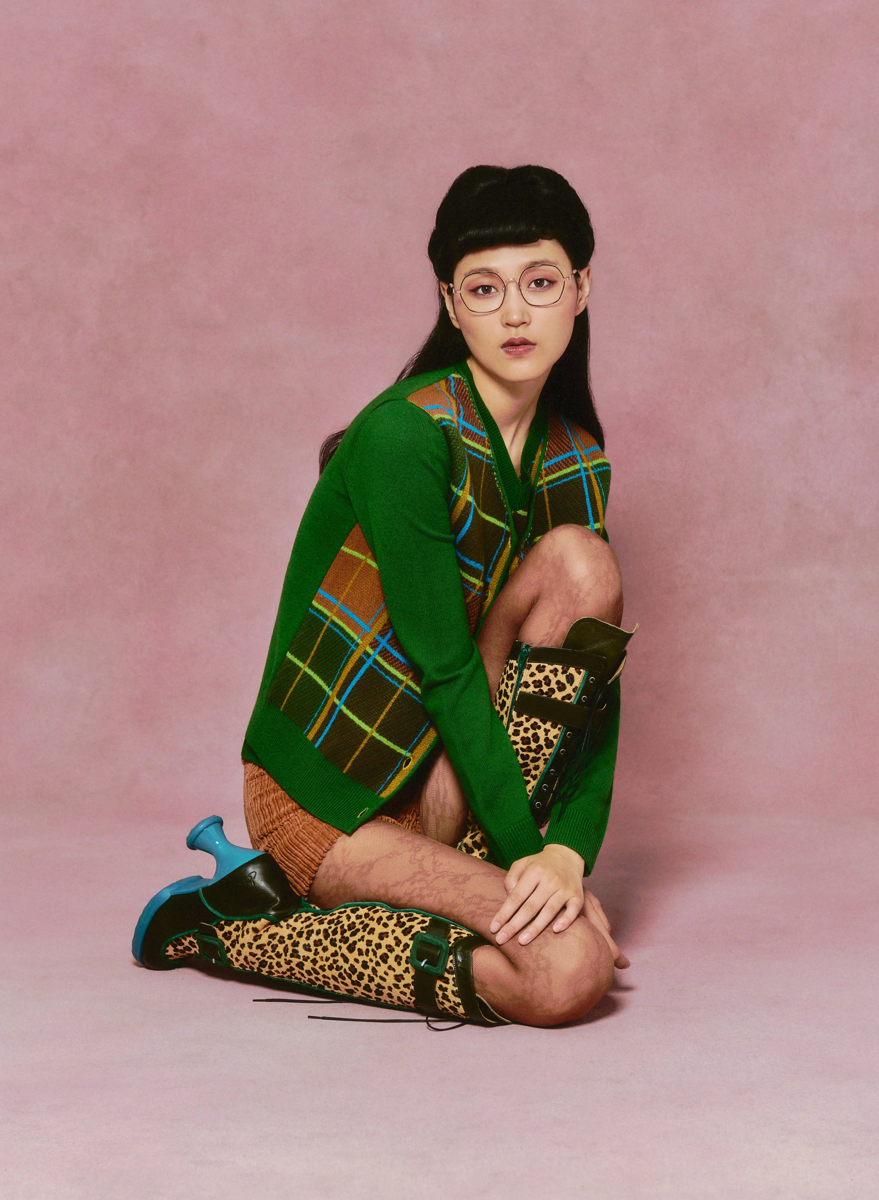 Plaid Cardigan - Leaf Green - Image 8