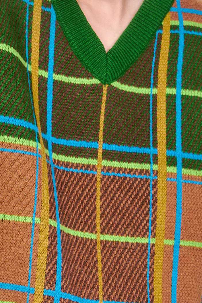 Plaid Sweater Vest - Leaf Green - Image 7