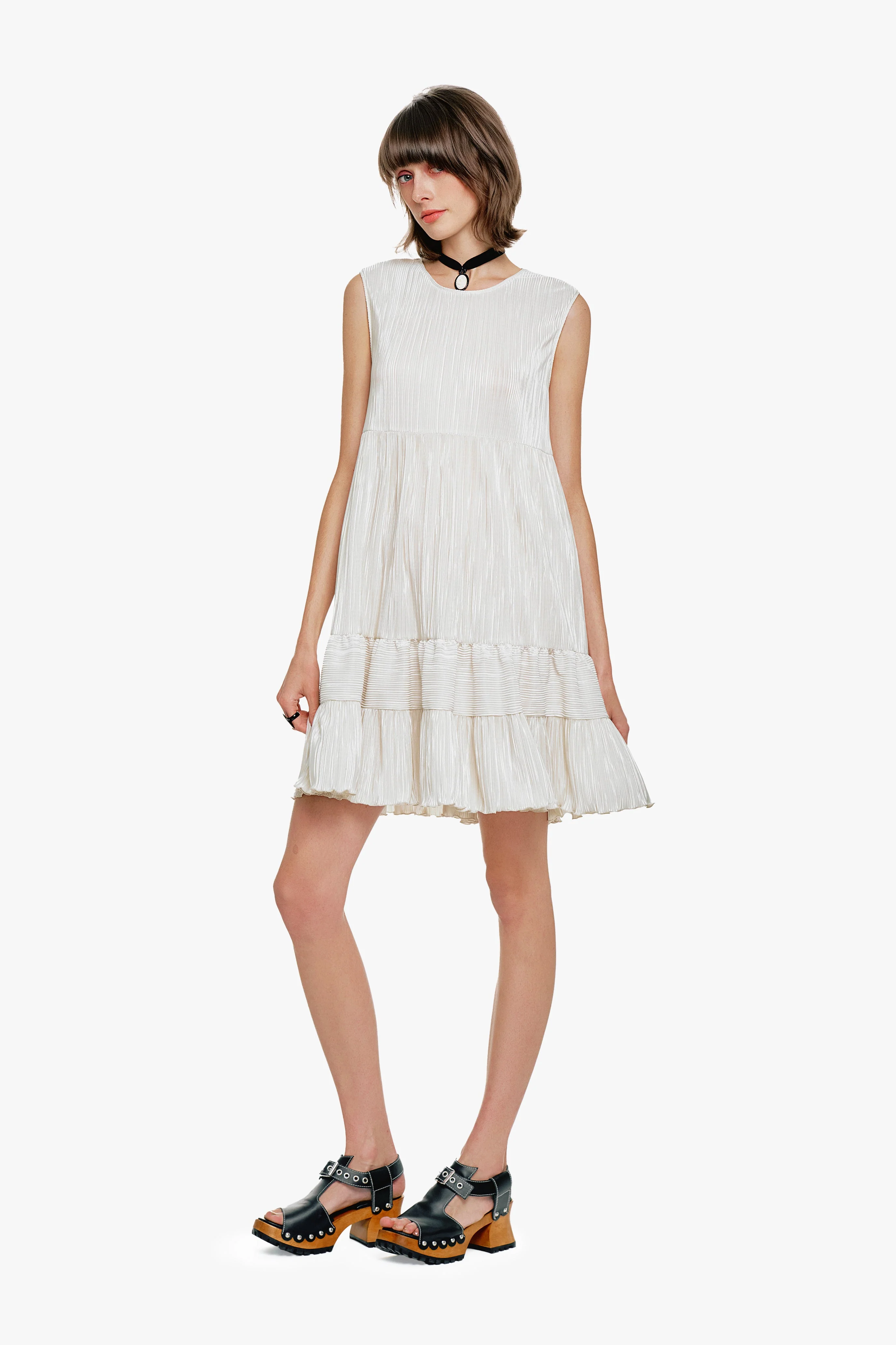 Plissé Babydoll Dress - Image 3